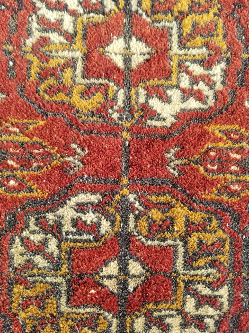 Antique Traditional Handmade Turkoman Bokhara Wool Multicolor Rug 65x50cm