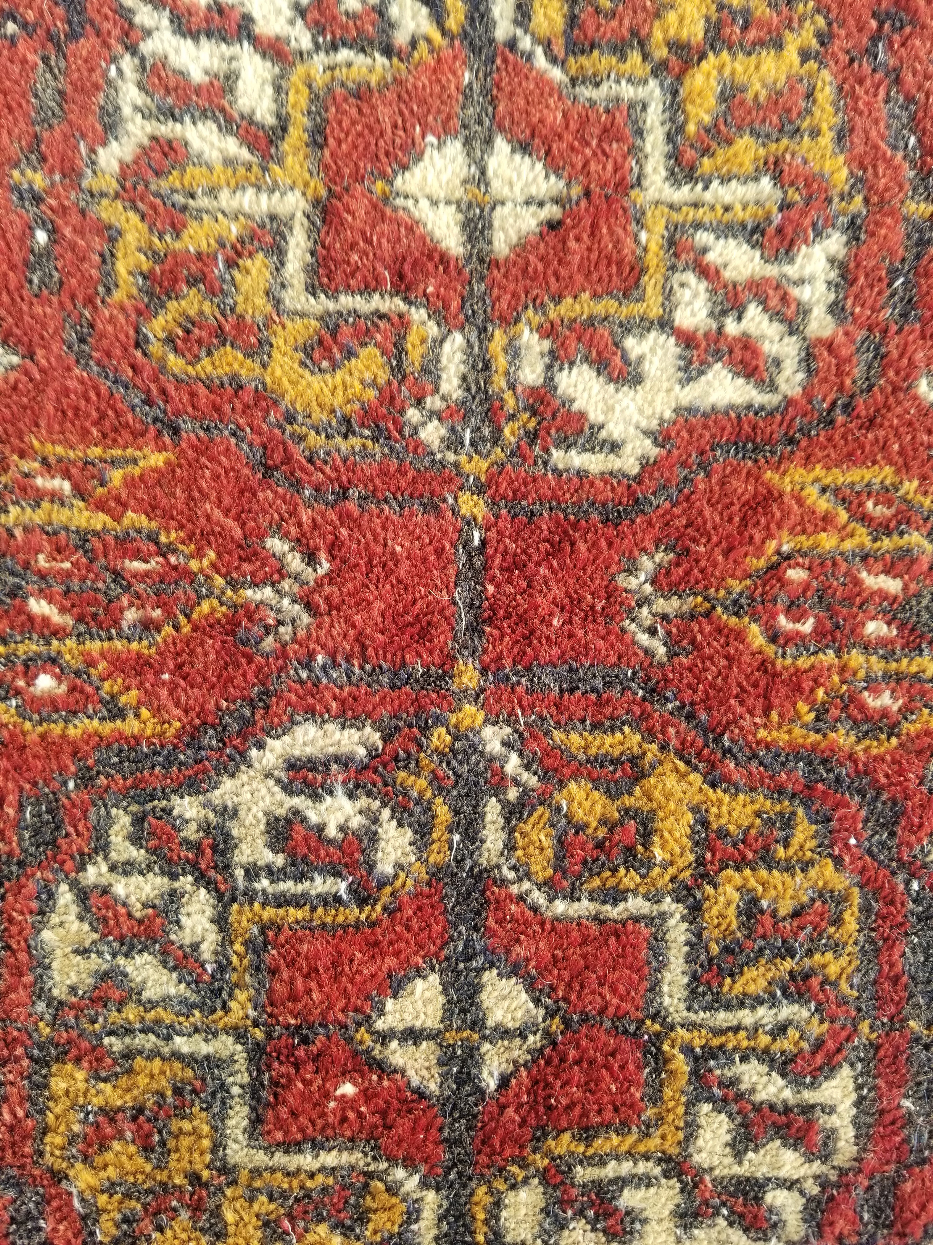 Antique Traditional Handmade Turkoman Bokhara Wool Multicolor Rug 65x50cm