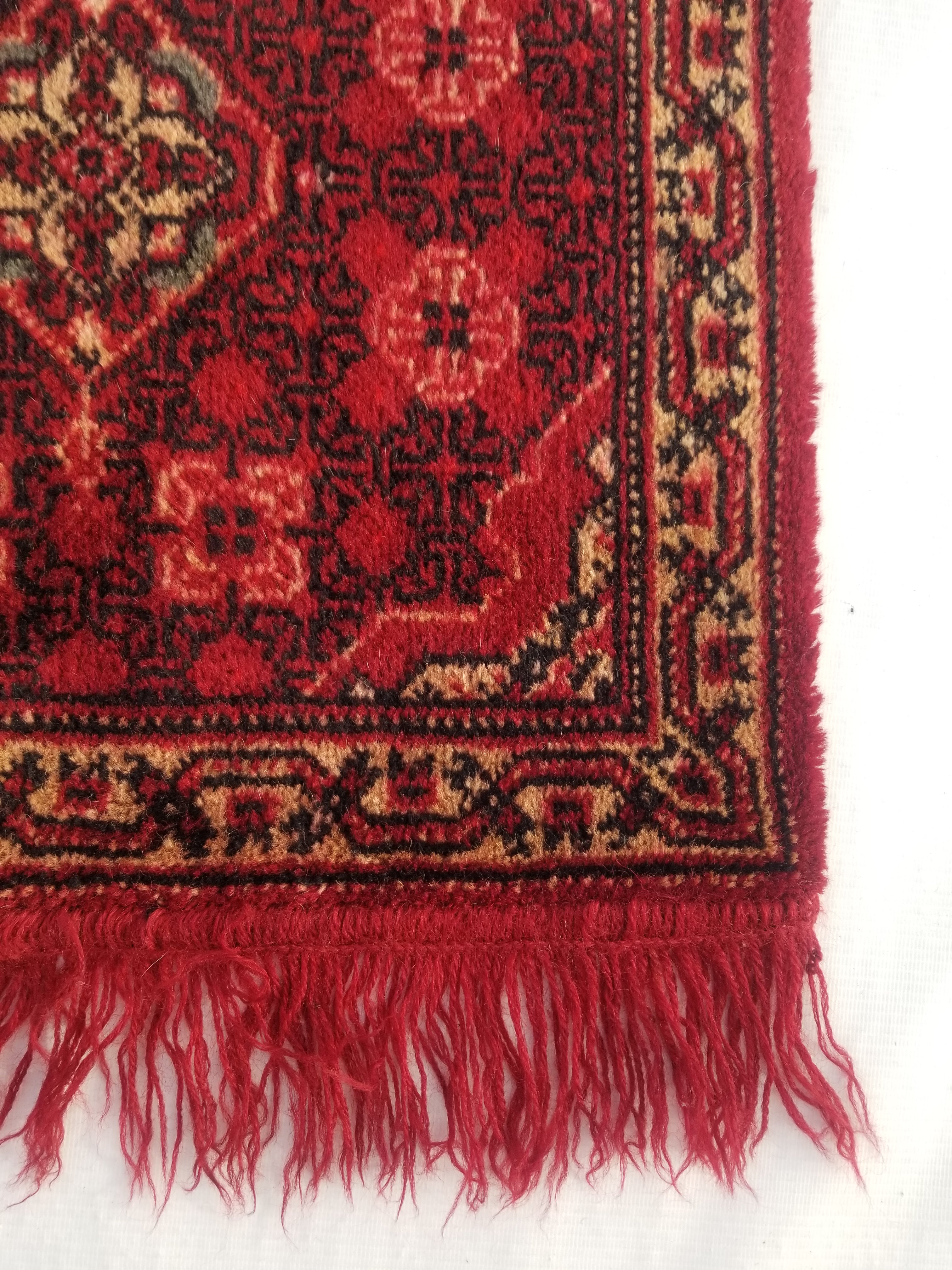 Vintage Traditional Handmade Oriental Wool Multicolor Rug 50x47cm