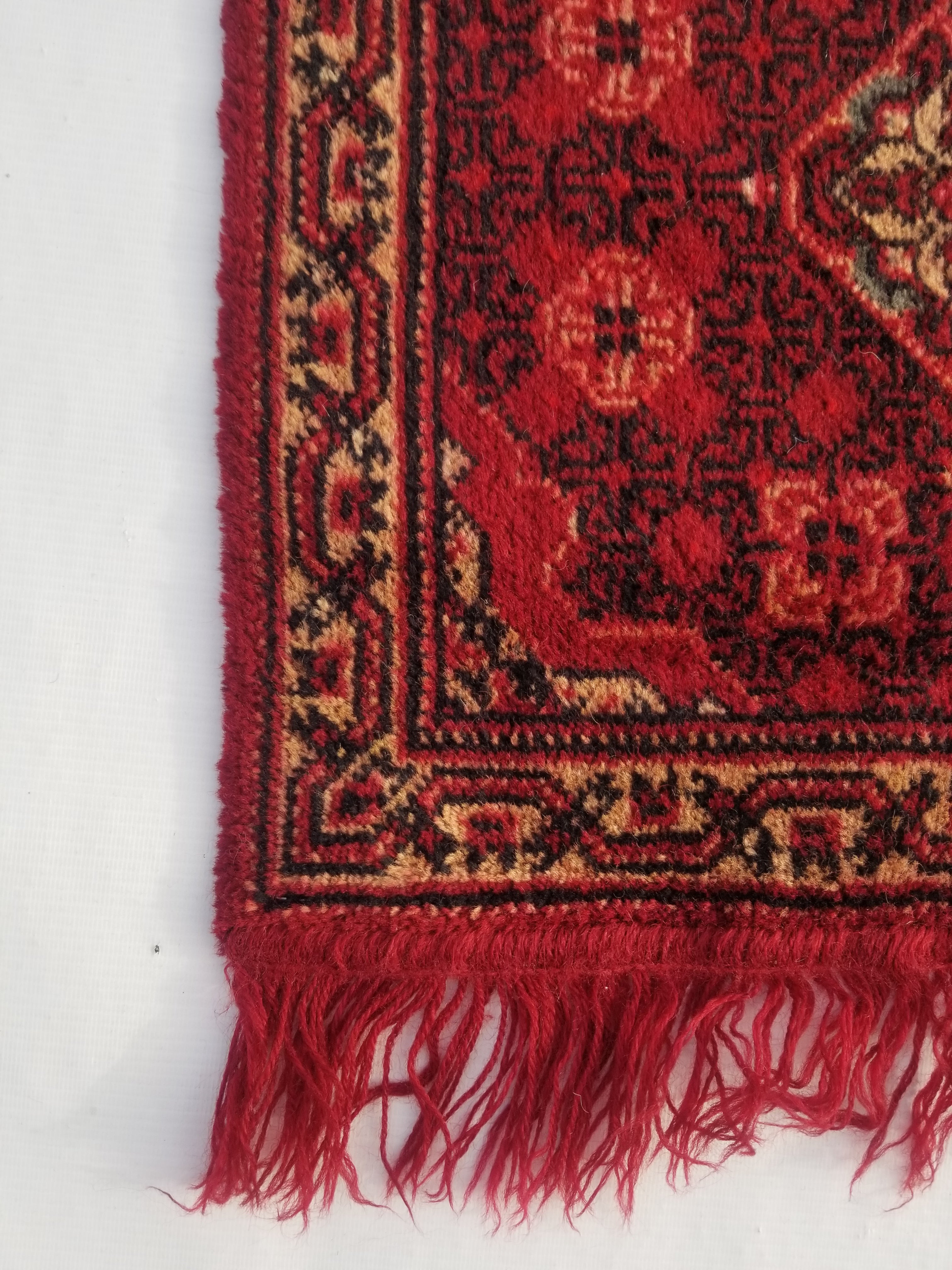 Vintage Traditional Handmade Oriental Wool Multicolor Rug 50x47cm