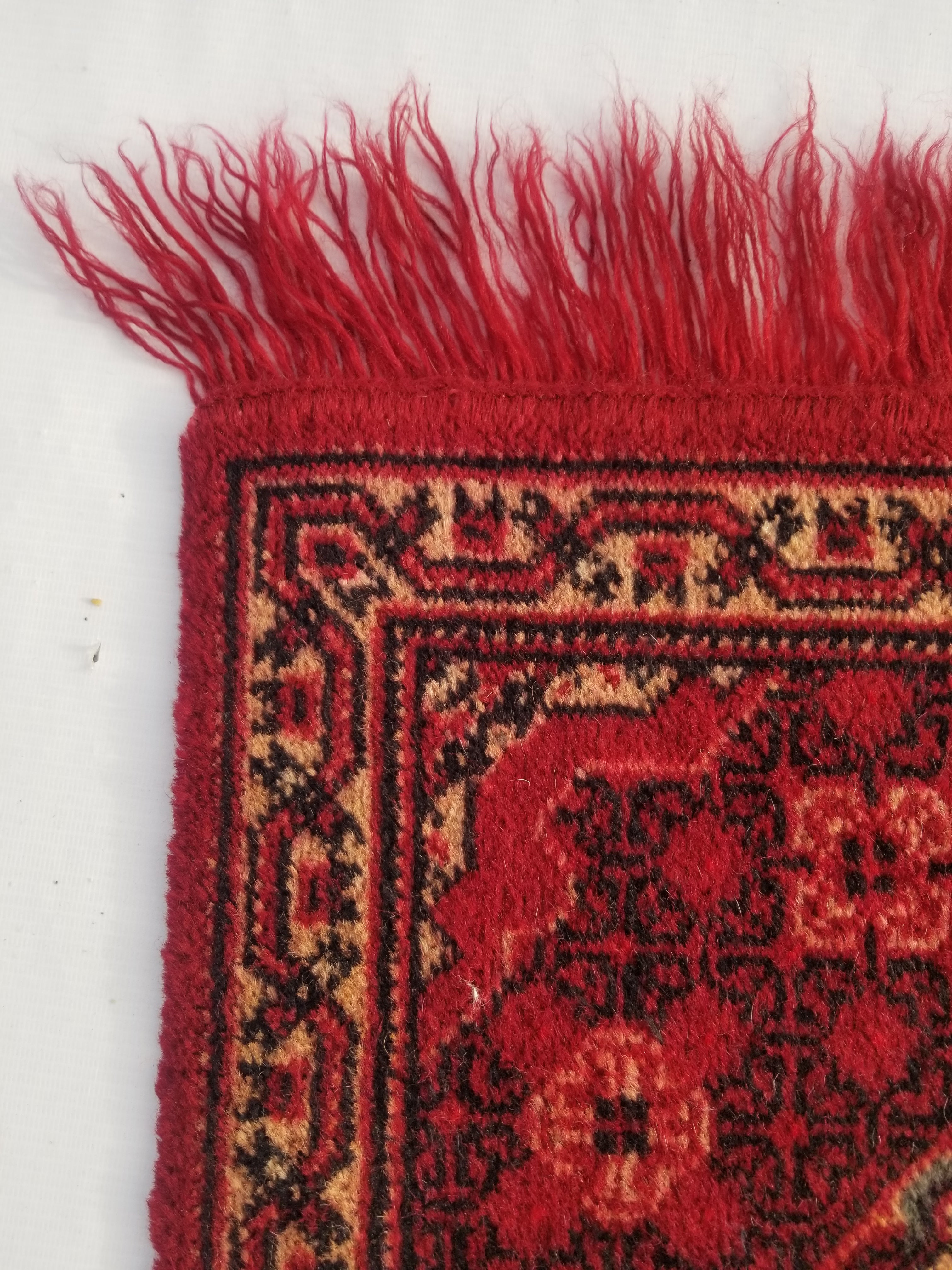 Vintage Traditional Handmade Oriental Wool Multicolor Rug 50x47cm