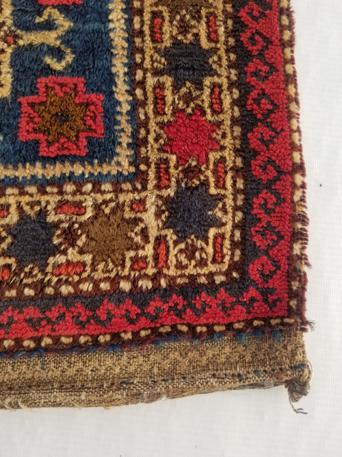 Antique Traditional Handmade Kurdish Wool Multicolor Saddle Bag 42x40cm