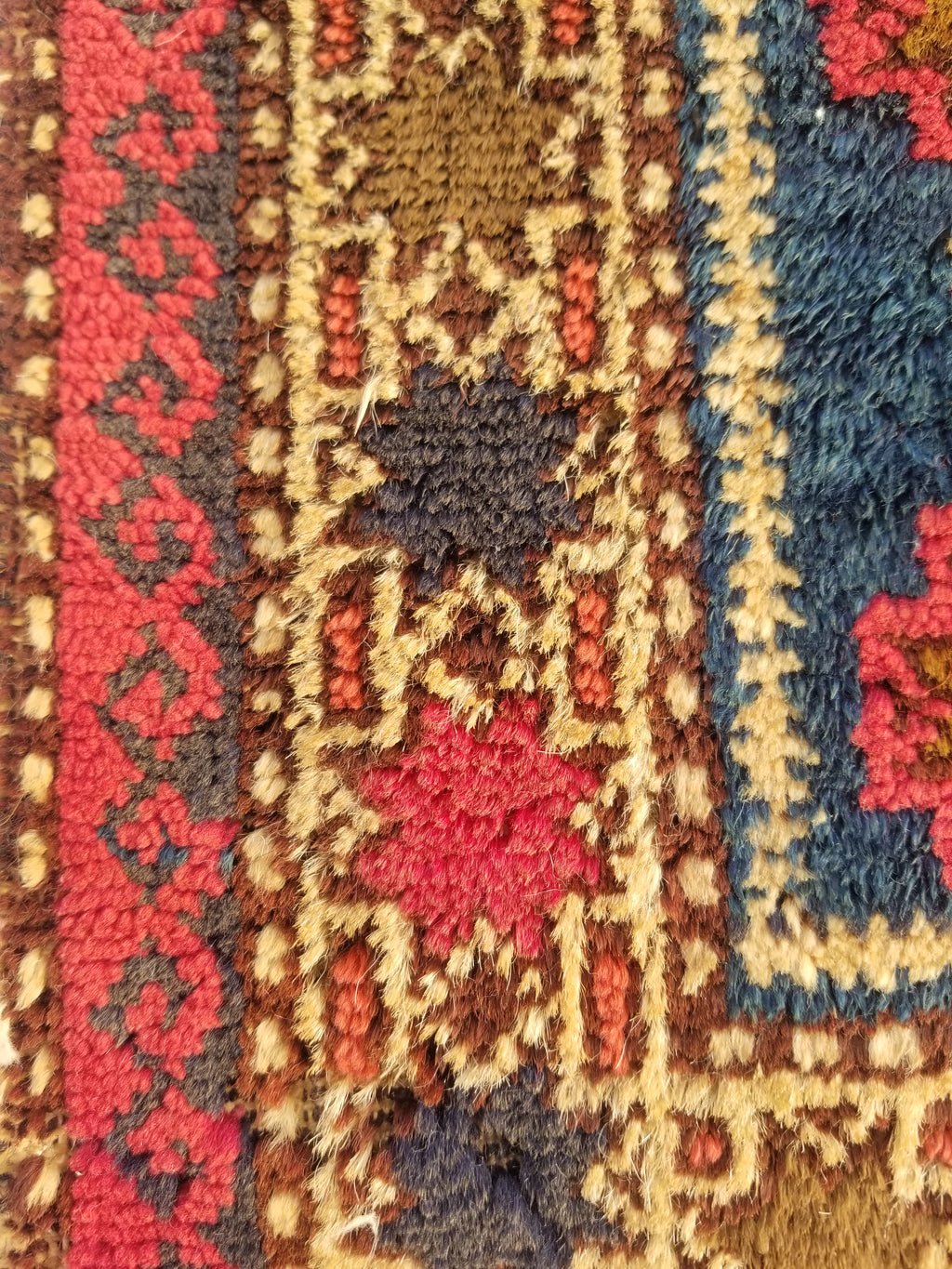 Antique Traditional Handmade Kurdish Wool Multicolor Saddle Bag 42x40cm