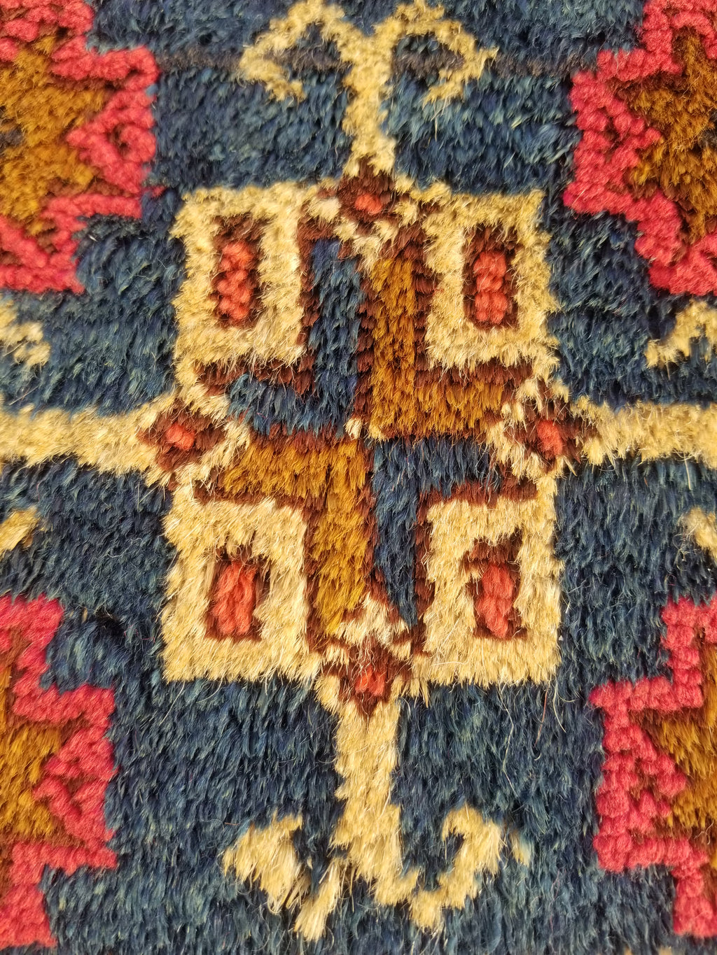 Antique Traditional Handmade Kurdish Wool Multicolor Saddle Bag 42x40cm