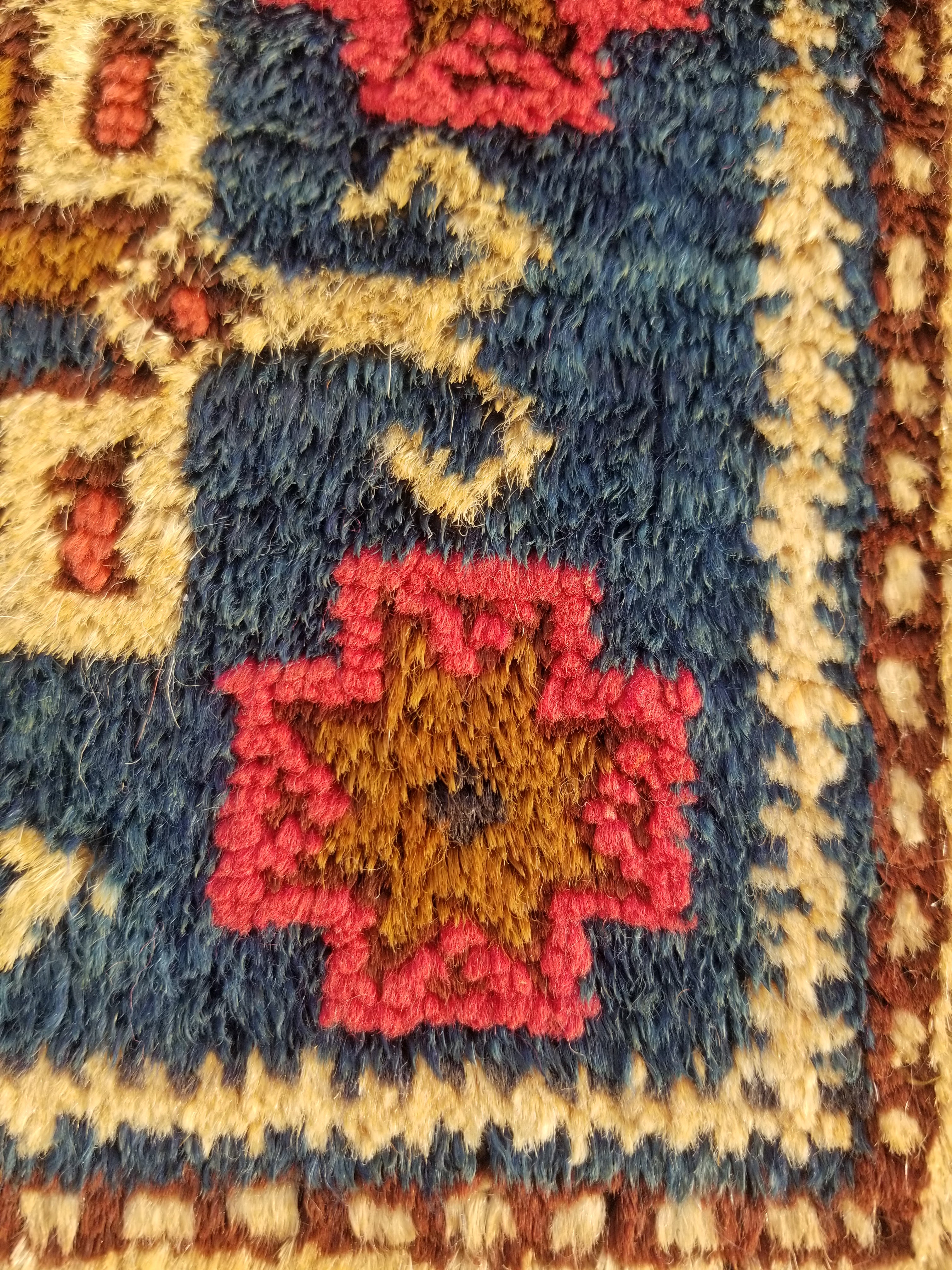 Antique Traditional Handmade Kurdish Wool Multicolor Saddle Bag 42x40cm