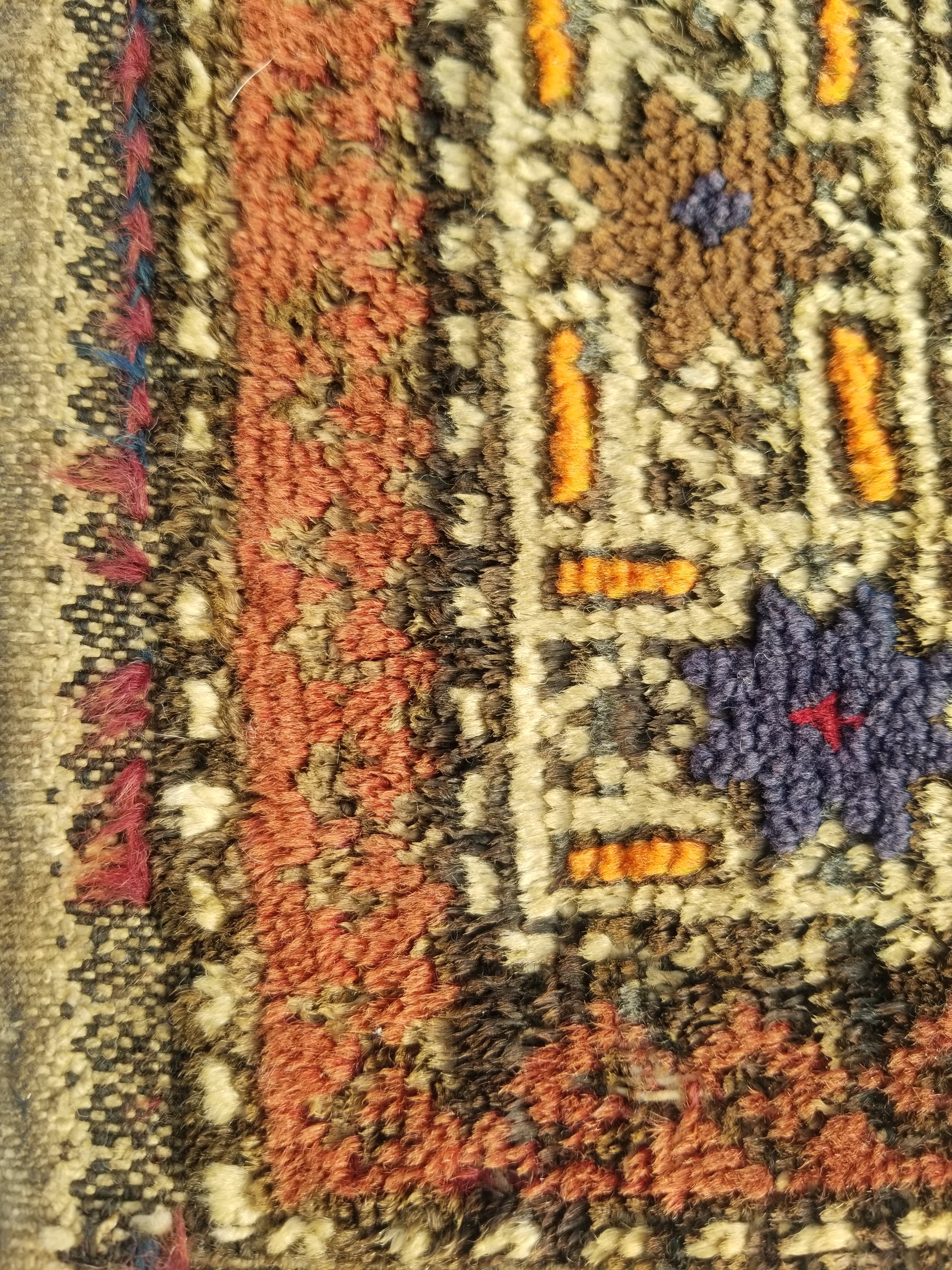 Antique Traditional Handmade Kurdish  Wool Multicolor Saddle Bag 40x38cm