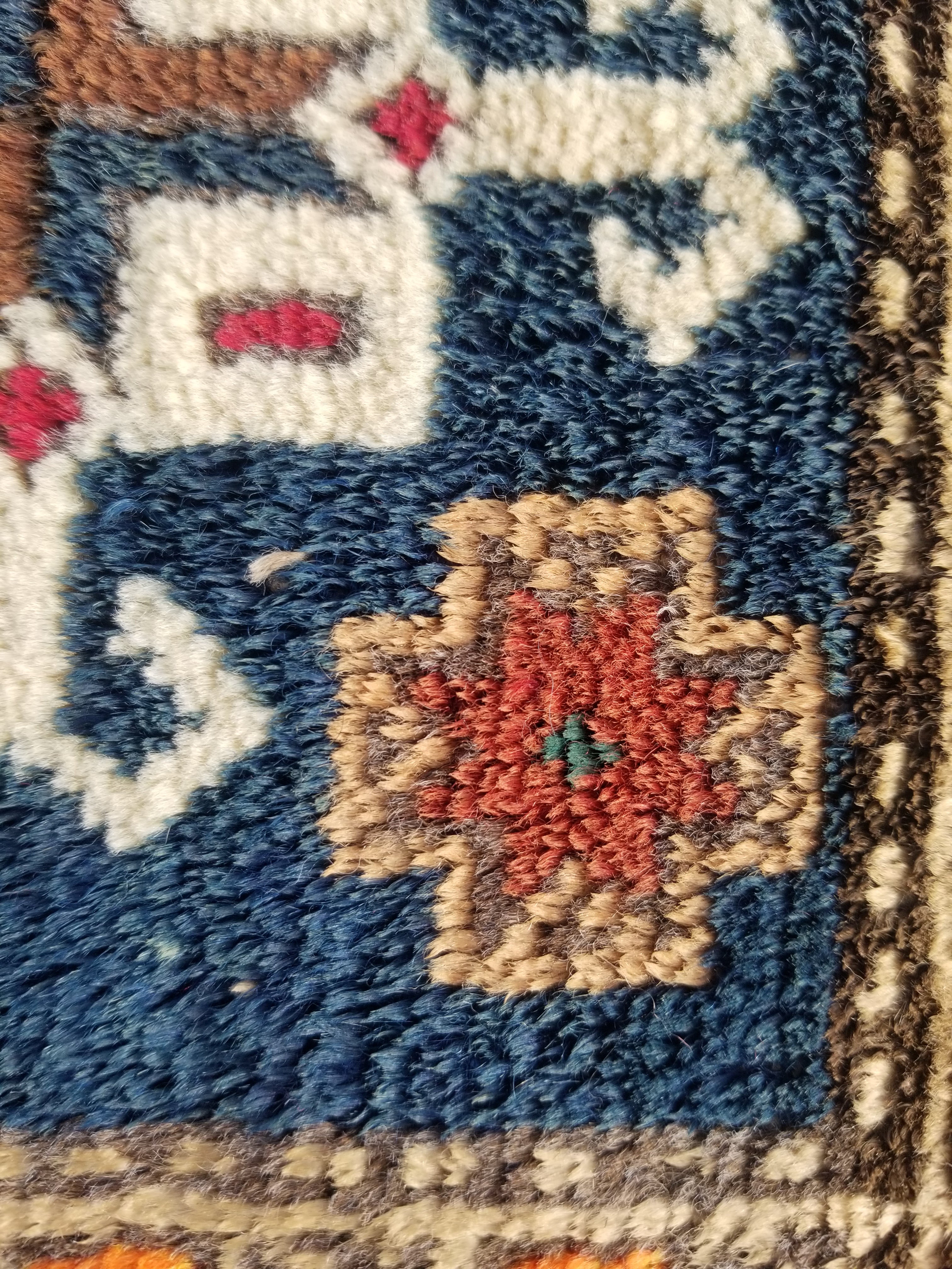 Antique Traditional Handmade Kurdish  Wool Multicolor Saddle Bag 40x38cm
