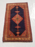 Antique Traditional Handmade Turkish Wool Multicolor Rug 209x127cm