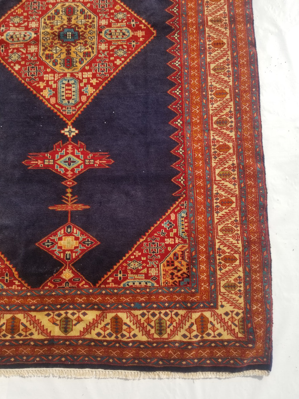 Antique Traditional Handmade Turkish Wool Multicolor Rug 209x127cm