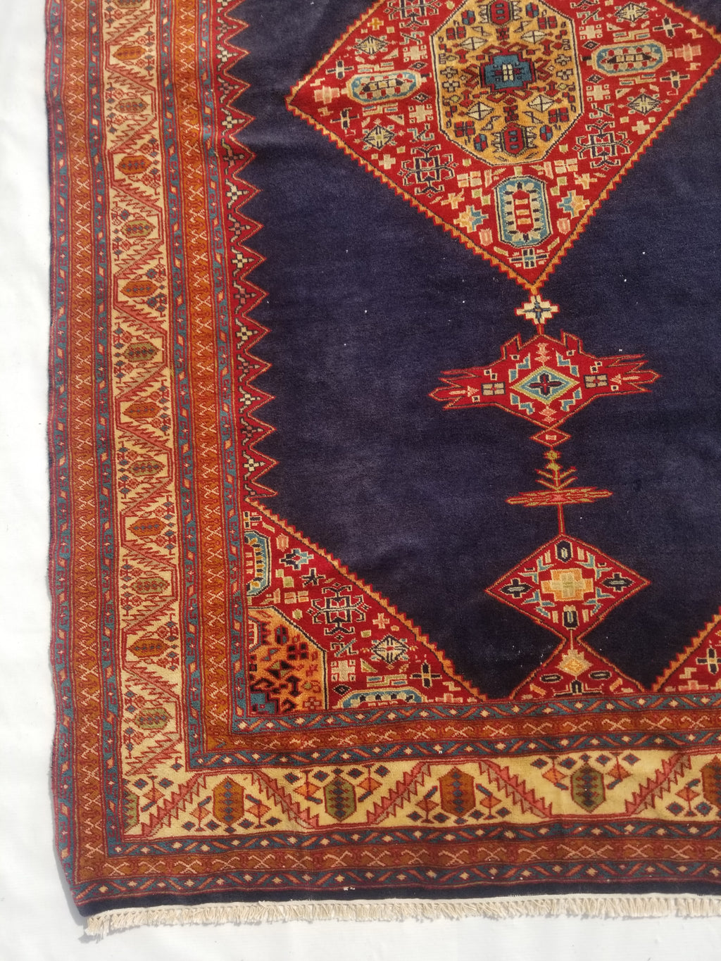 Antique Traditional Handmade Turkish Wool Multicolor Rug 209x127cm
