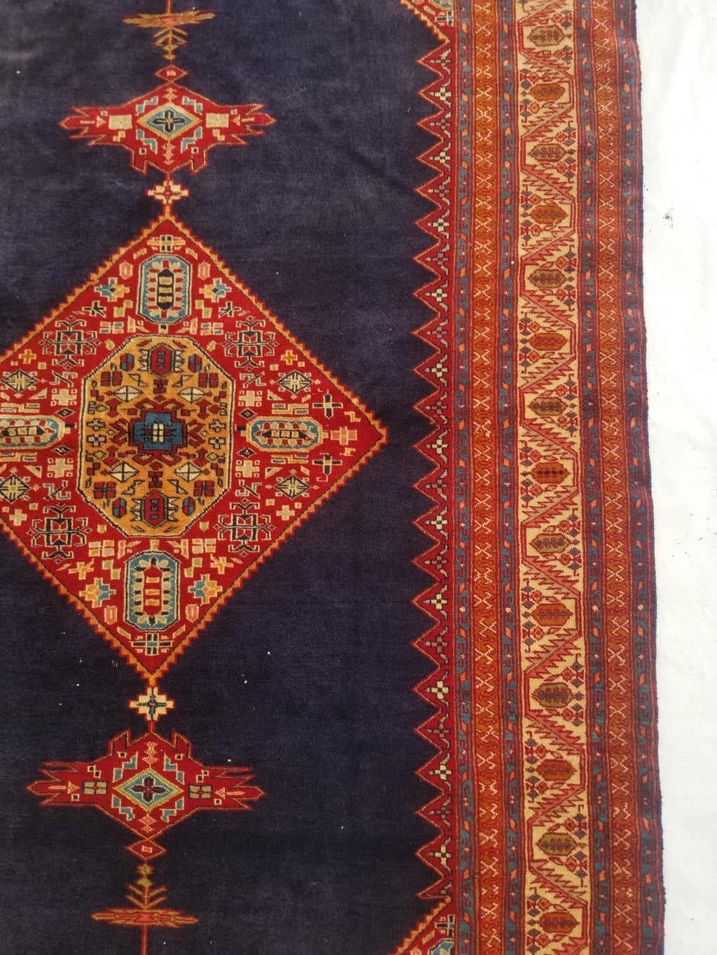 Antique Traditional Handmade Turkish Wool Multicolor Rug 209x127cm