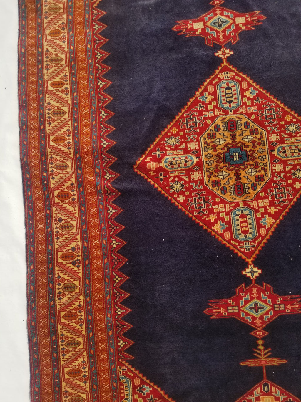 Antique Traditional Handmade Turkish Wool Multicolor Rug 209x127cm