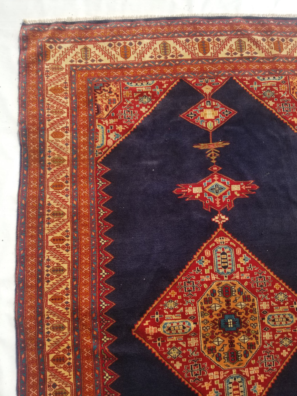 Antique Traditional Handmade Turkish Wool Multicolor Rug 209x127cm