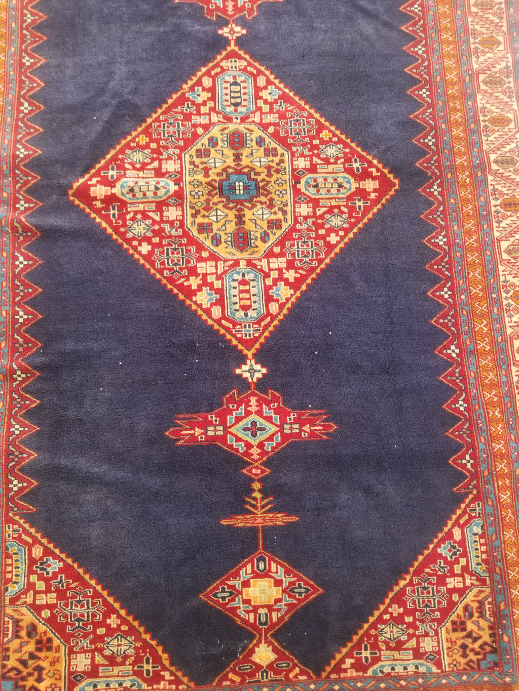 Antique Traditional Handmade Turkish Wool Multicolor Rug 209x127cm