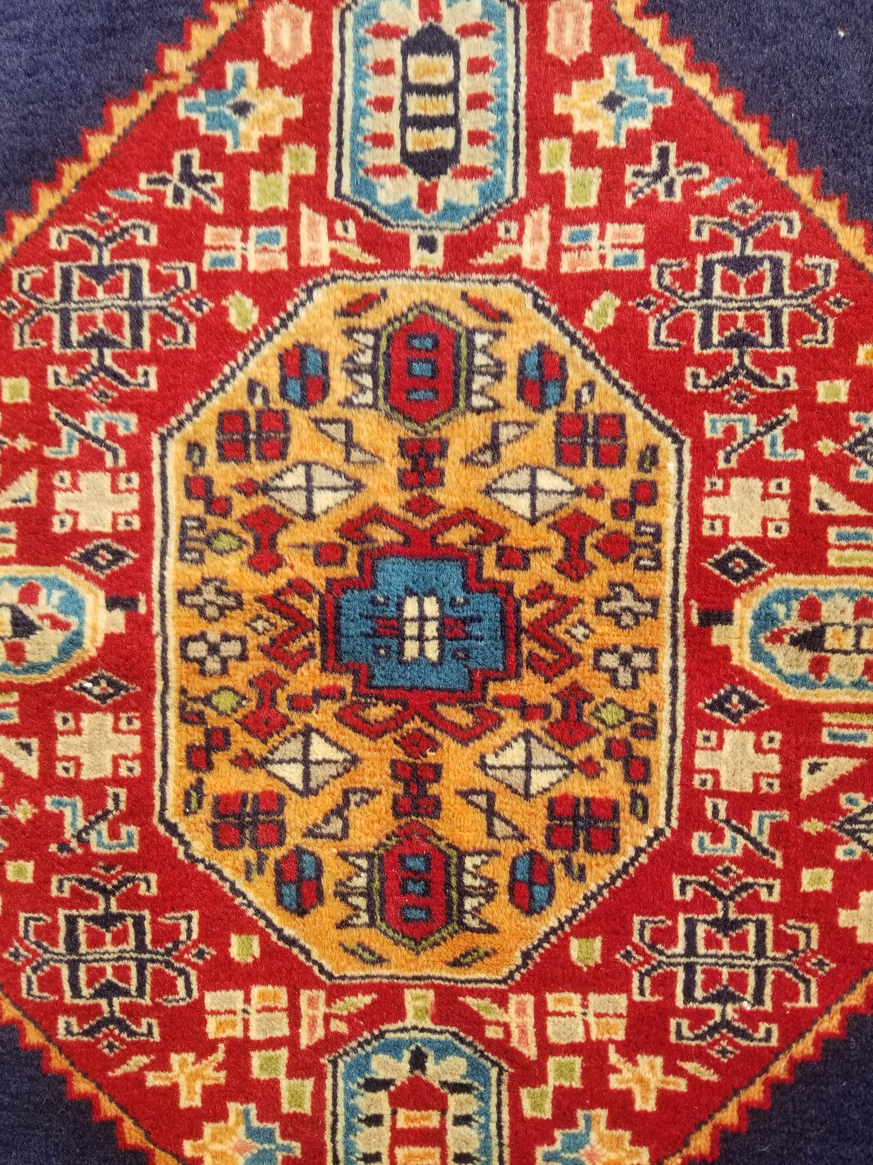 Antique Traditional Handmade Turkish Wool Multicolor Rug 209x127cm