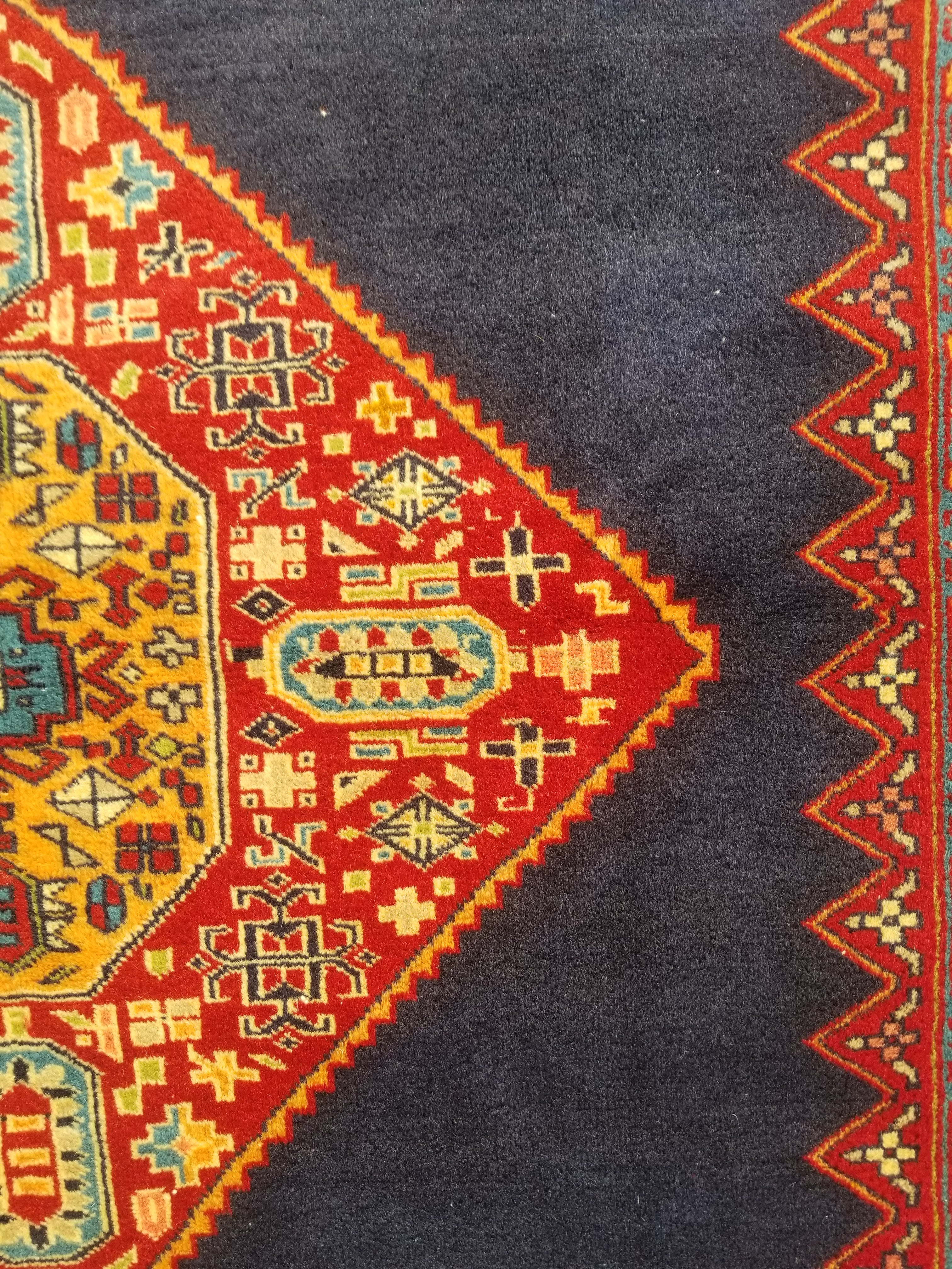 Antique Traditional Handmade Turkish Wool Multicolor Rug 209x127cm