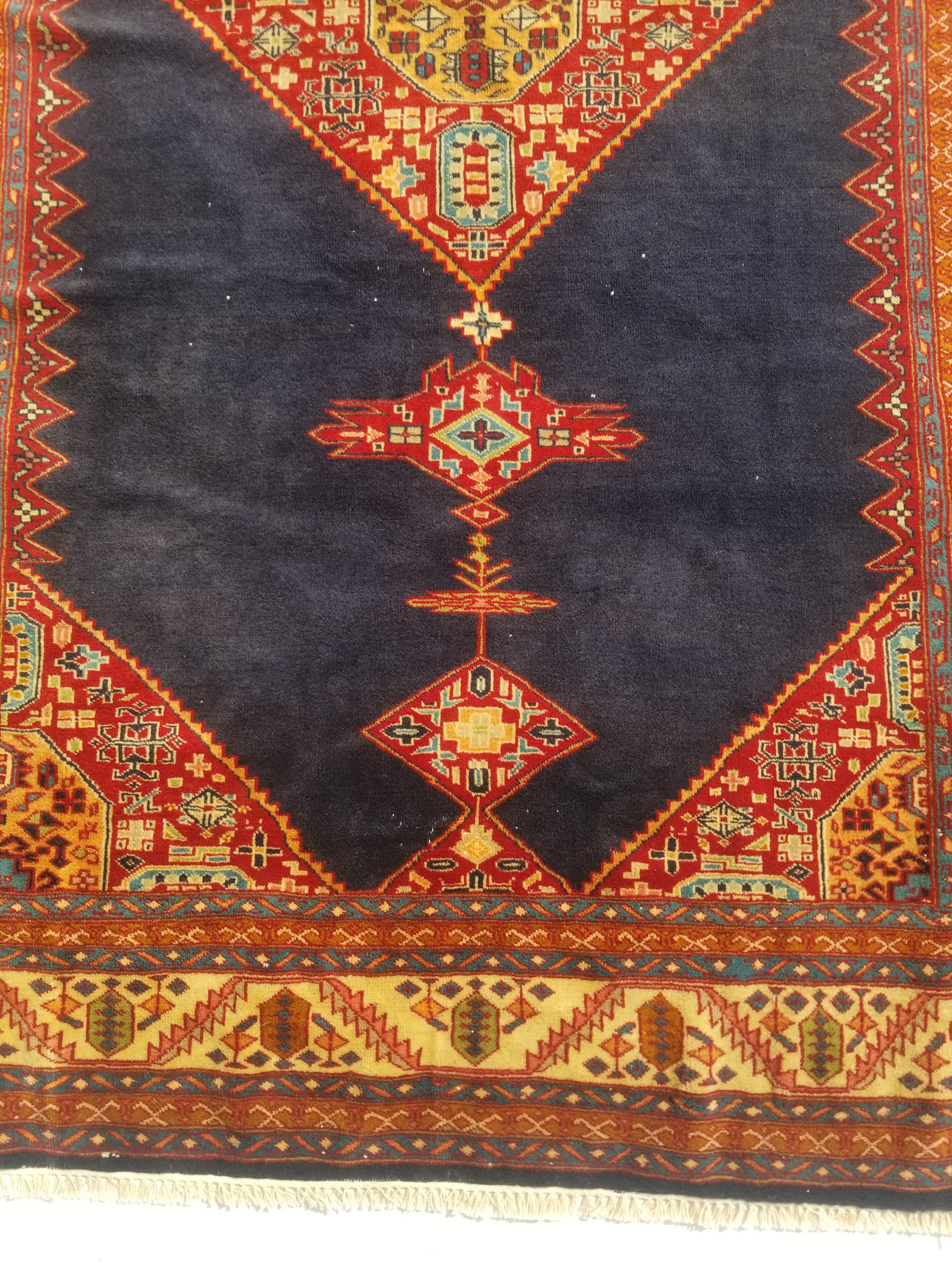 Antique Traditional Handmade Turkish Wool Multicolor Rug 209x127cm