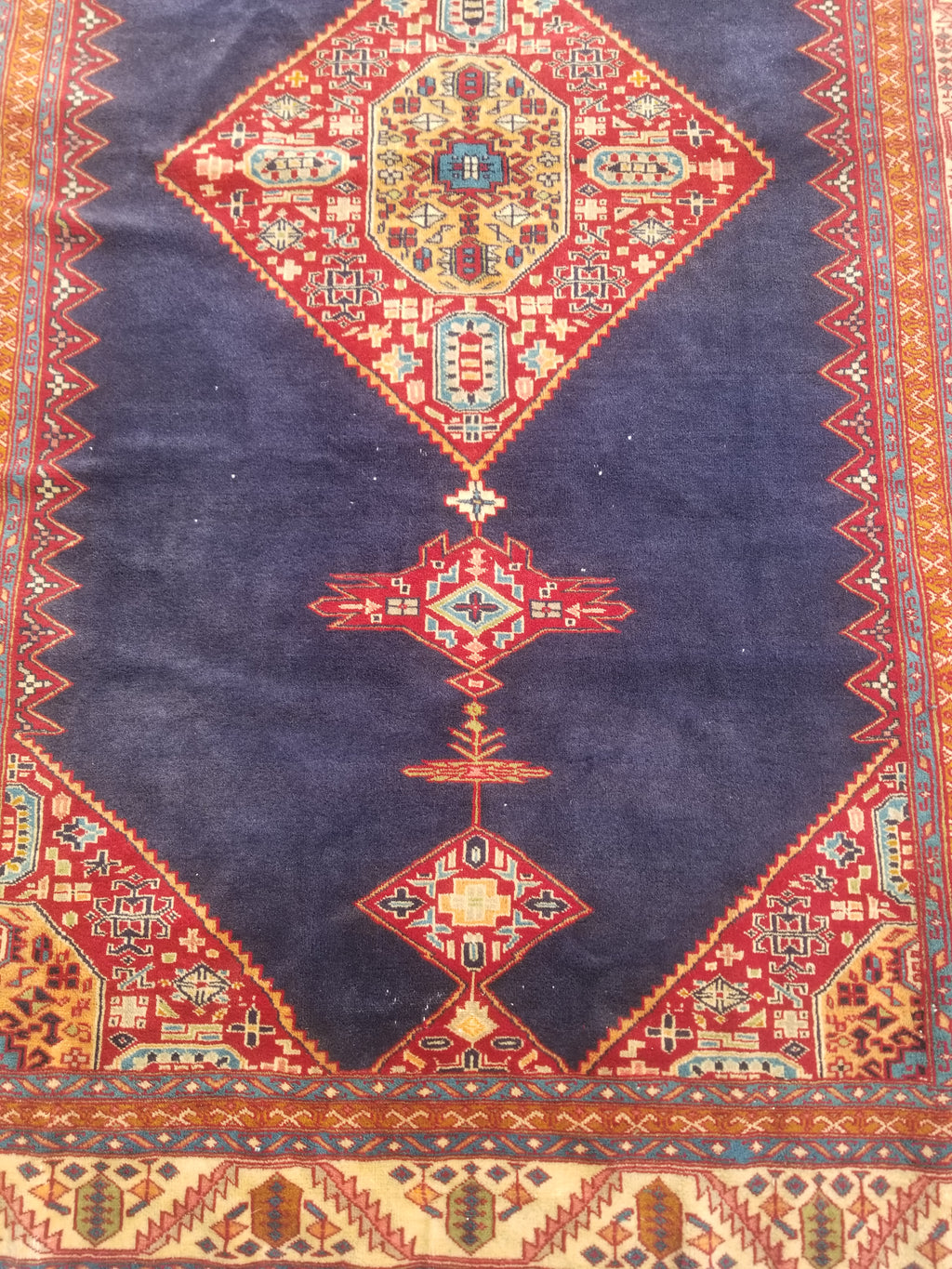 Antique Traditional Handmade Turkish Wool Multicolor Rug 209x127cm