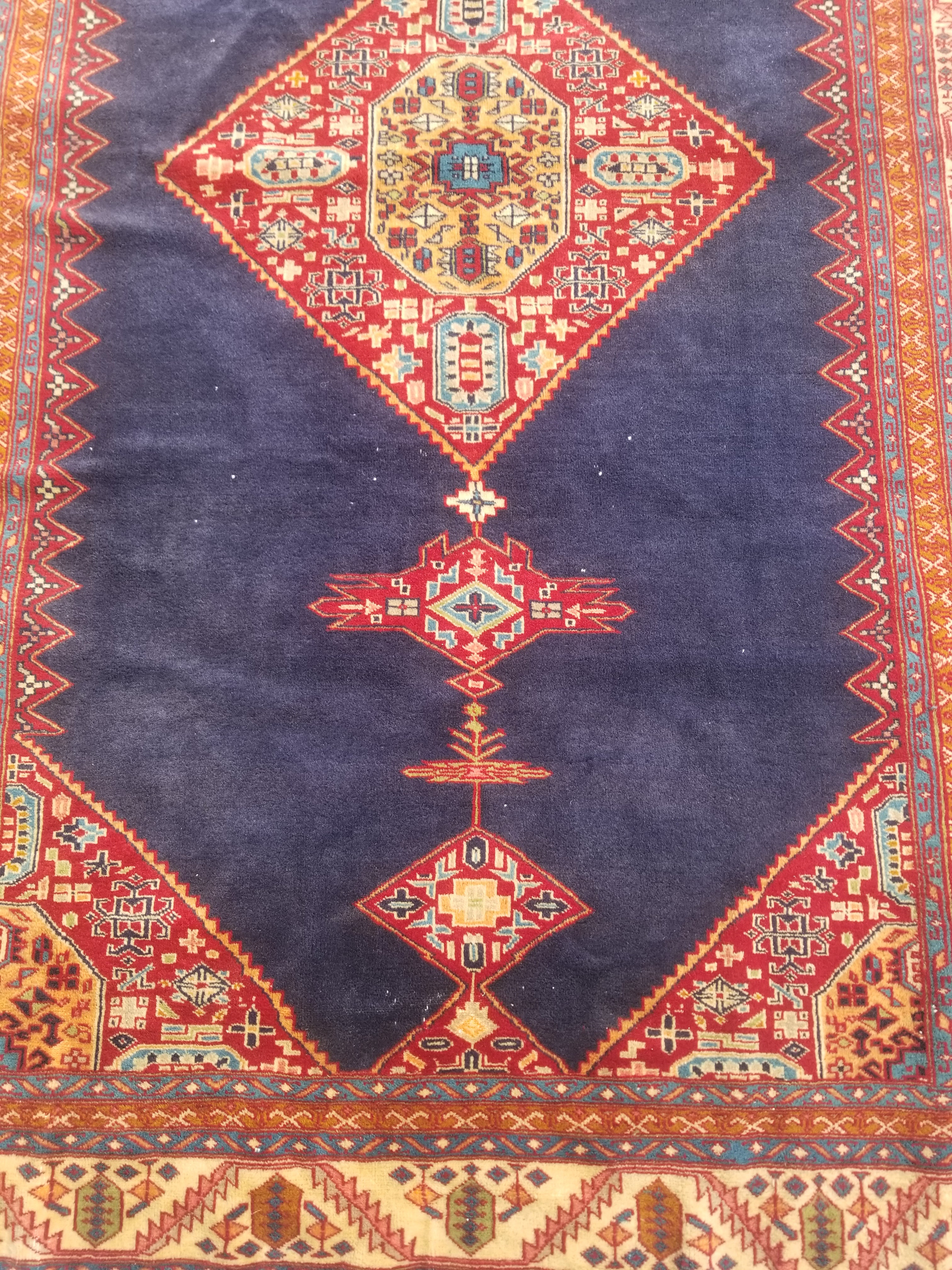 Antique Traditional Handmade Turkish Wool Multicolor Rug 209x127cm