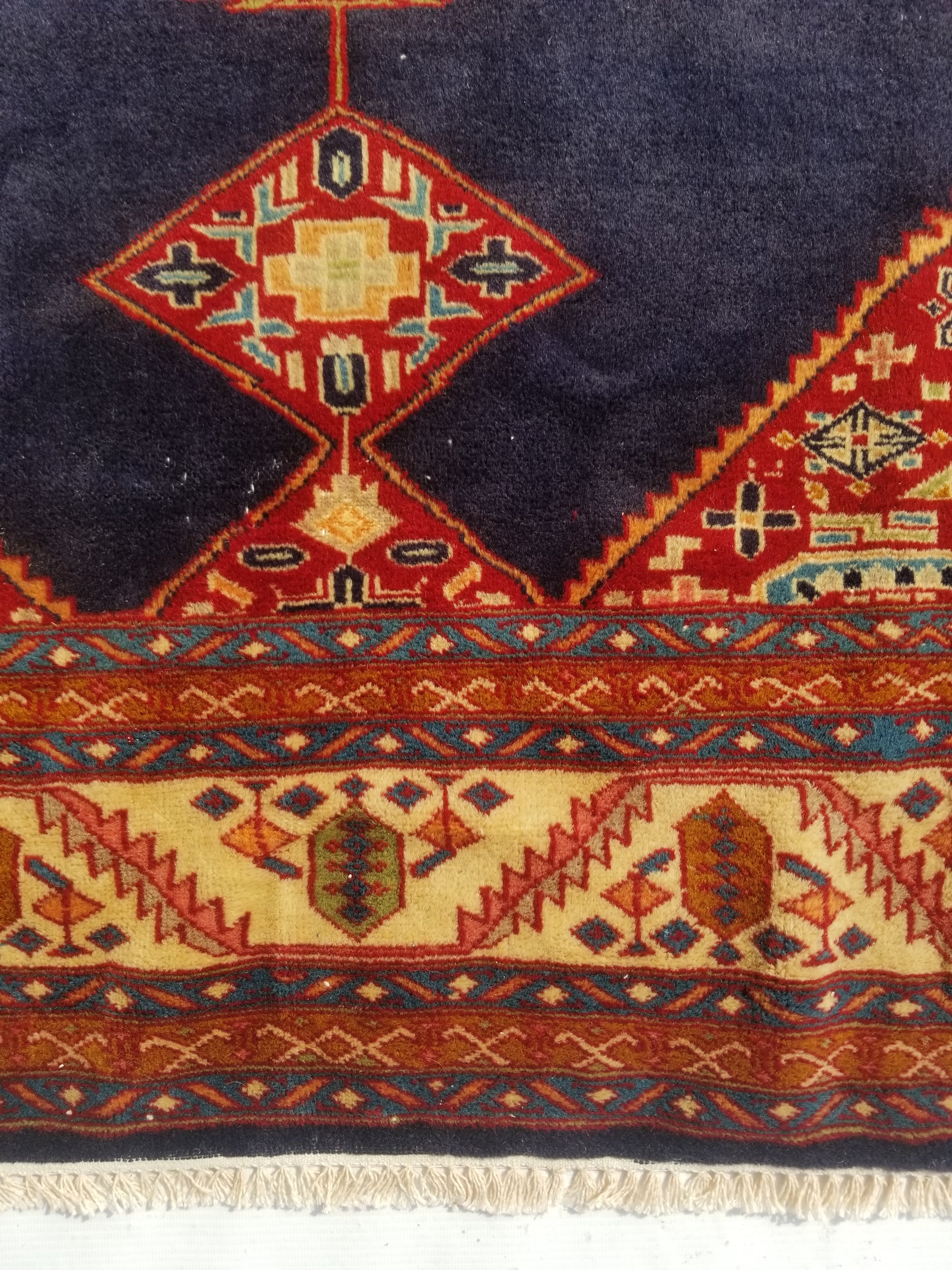 Antique Traditional Handmade Turkish Wool Multicolor Rug 209x127cm