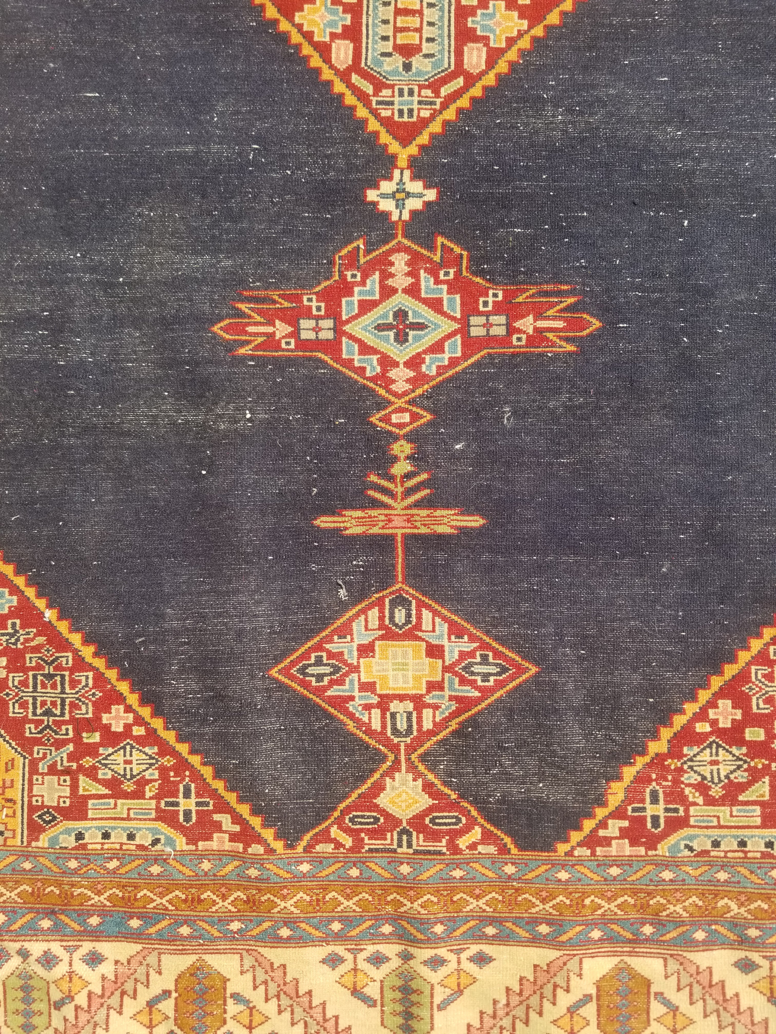Antique Traditional Handmade Turkish Wool Multicolor Rug 209x127cm