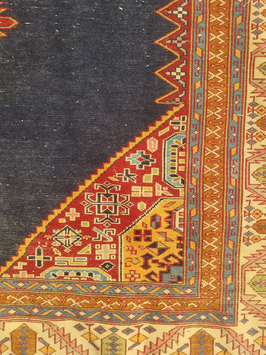 Antique Traditional Handmade Turkish Wool Multicolor Rug 209x127cm
