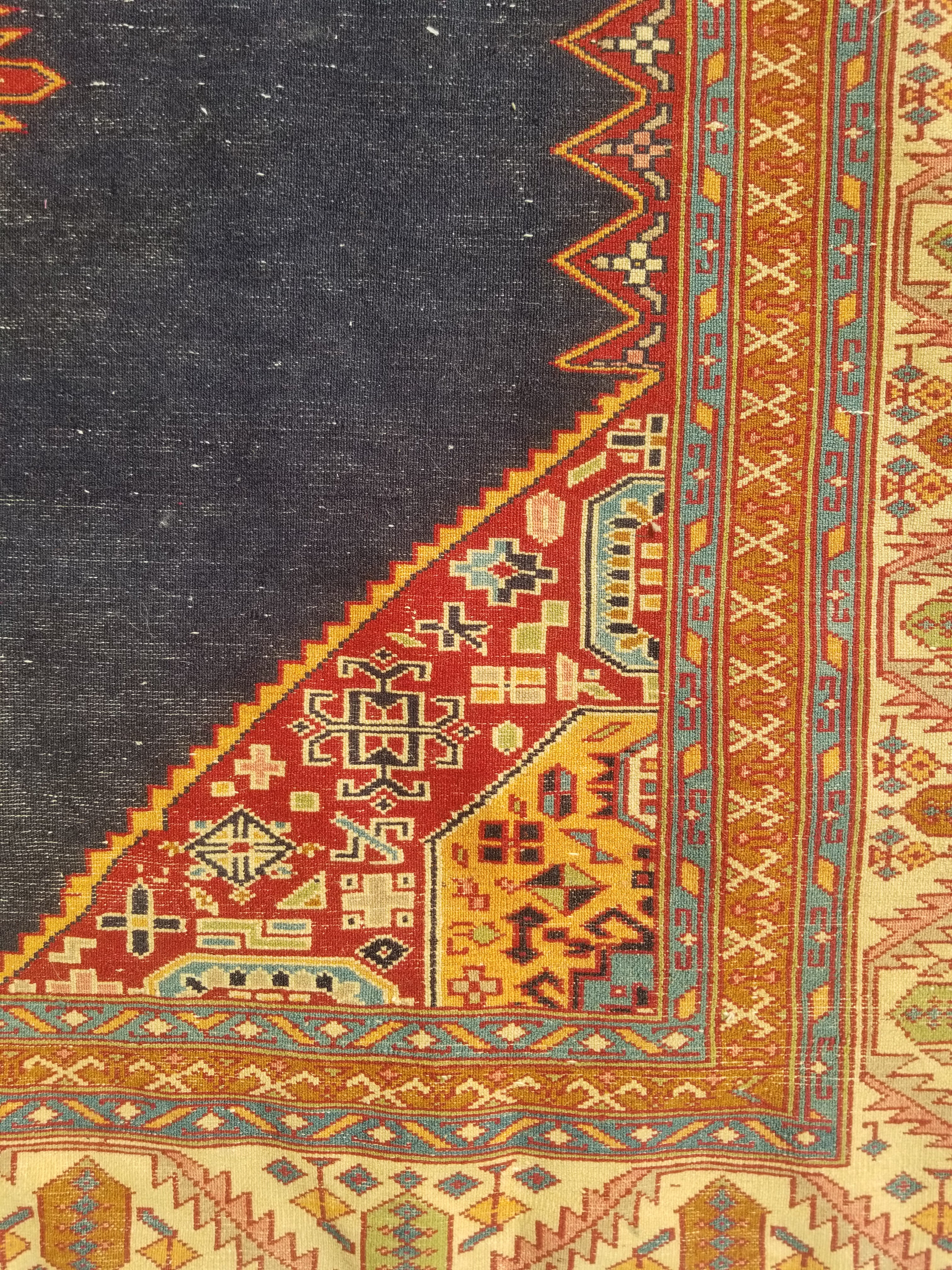 Antique Traditional Handmade Turkish Wool Multicolor Rug 209x127cm