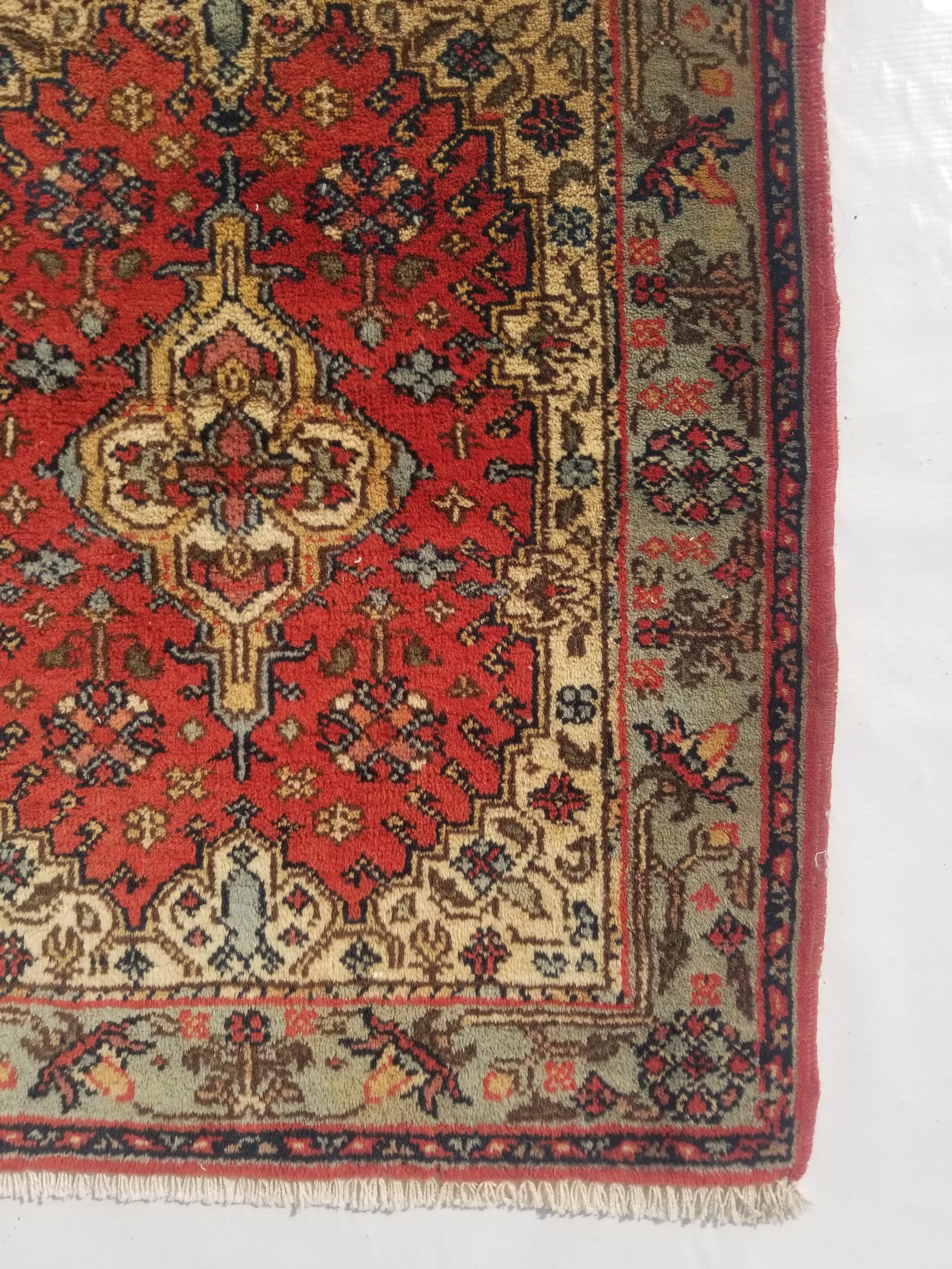 Vintage Traditional Handmade Oriental Wool Multicolor Rug 71x61cm