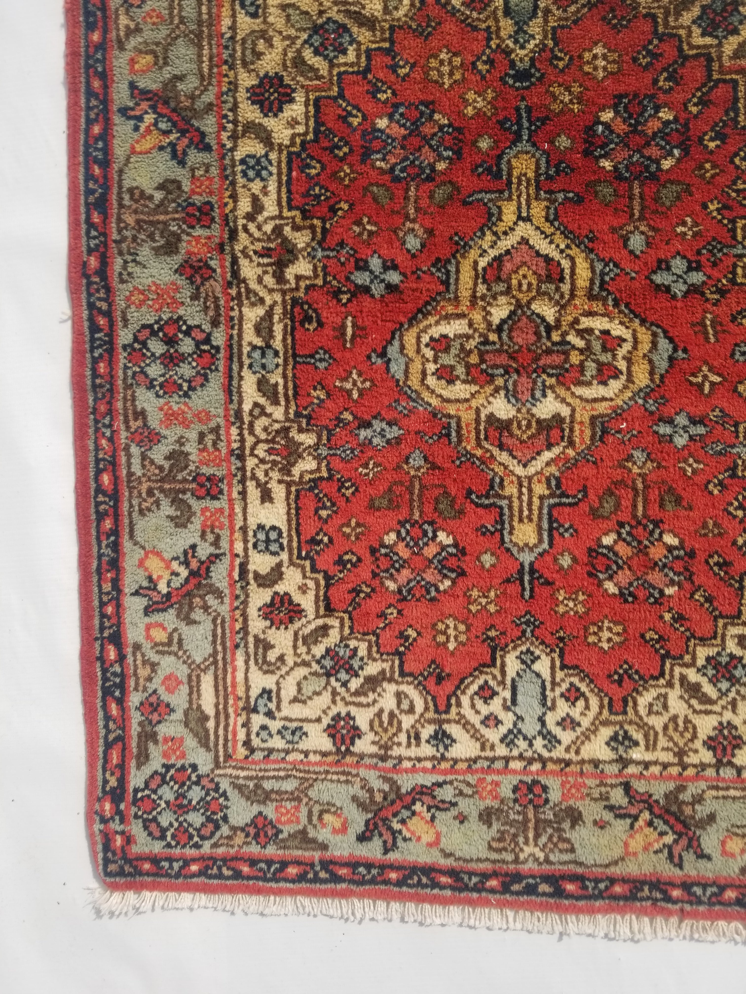 Vintage Traditional Handmade Oriental Wool Multicolor Rug 71x61cm