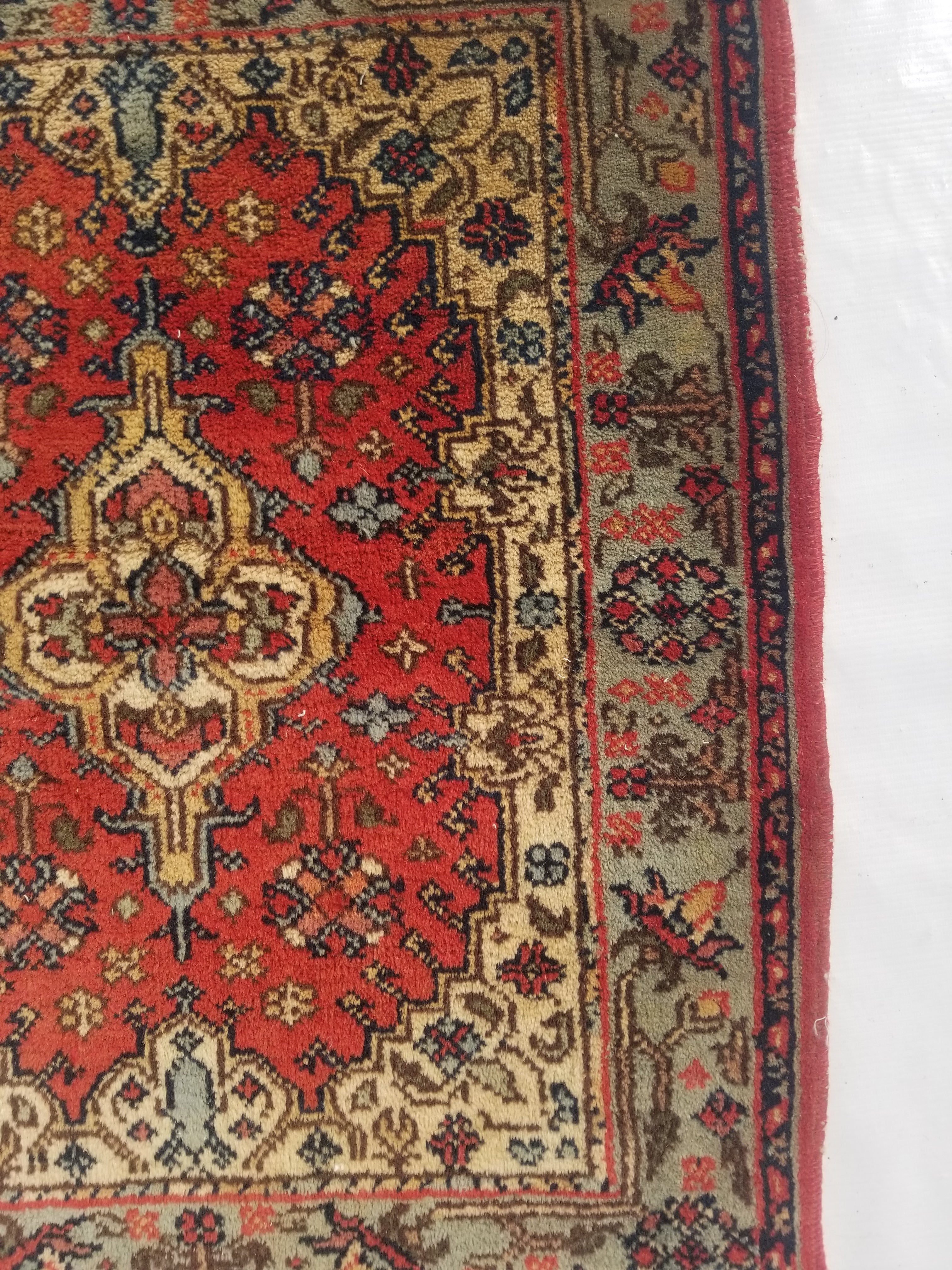 Vintage Traditional Handmade Oriental Wool Multicolor Rug 71x61cm