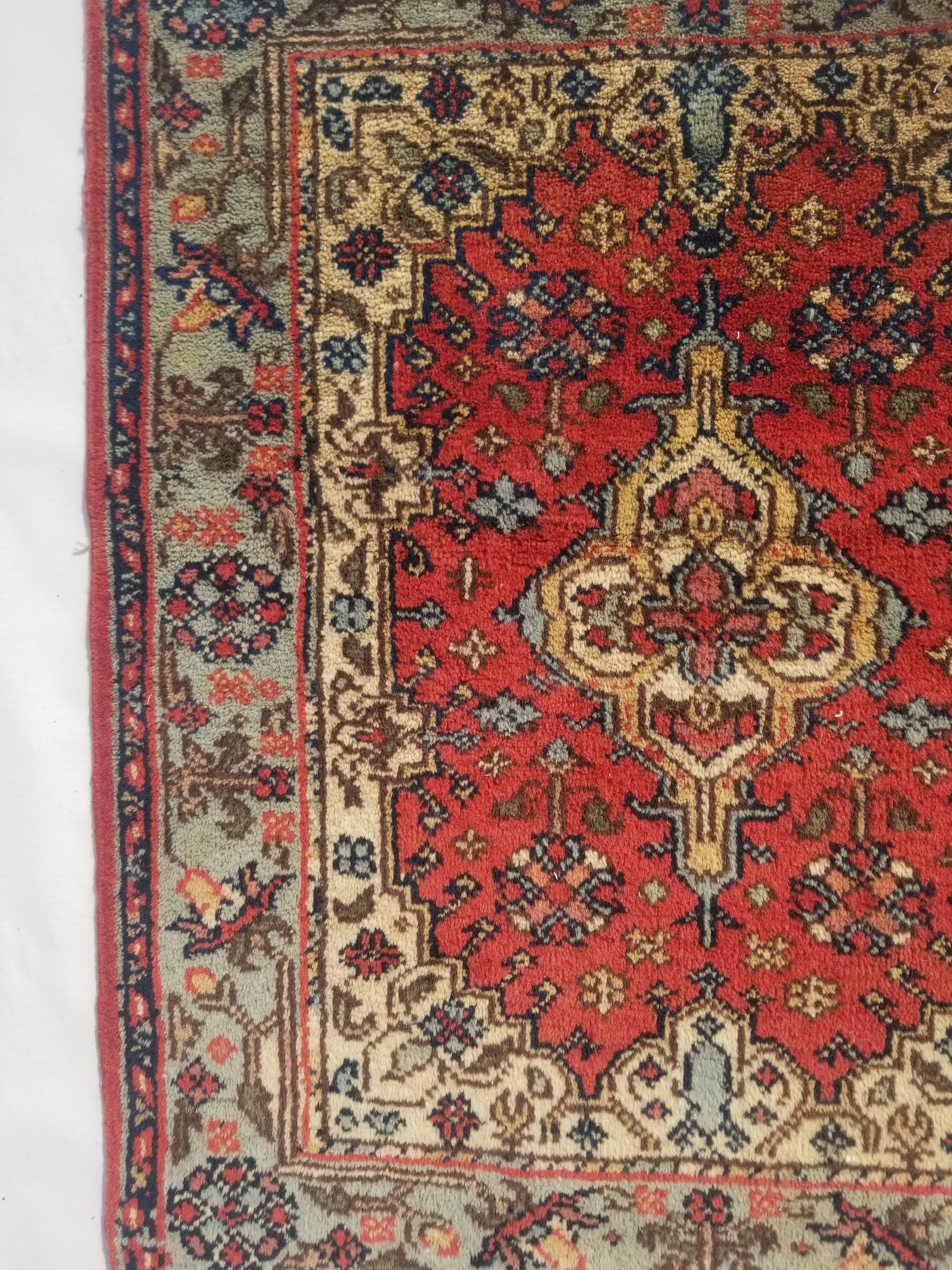 Vintage Traditional Handmade Oriental Wool Multicolor Rug 71x61cm