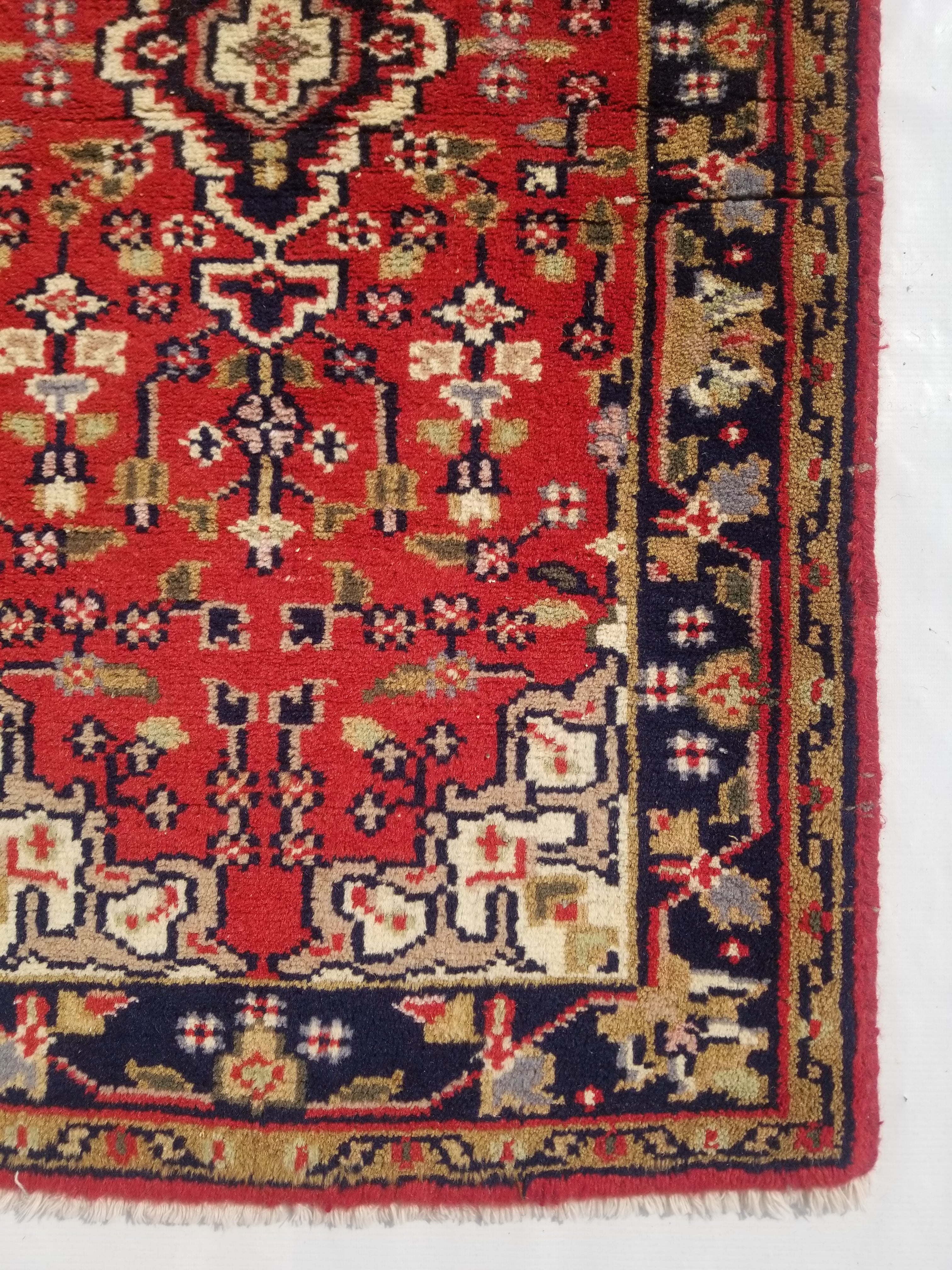 Vintage Traditional Handmade Oriental Wool Multicolor Rug 121x66cm