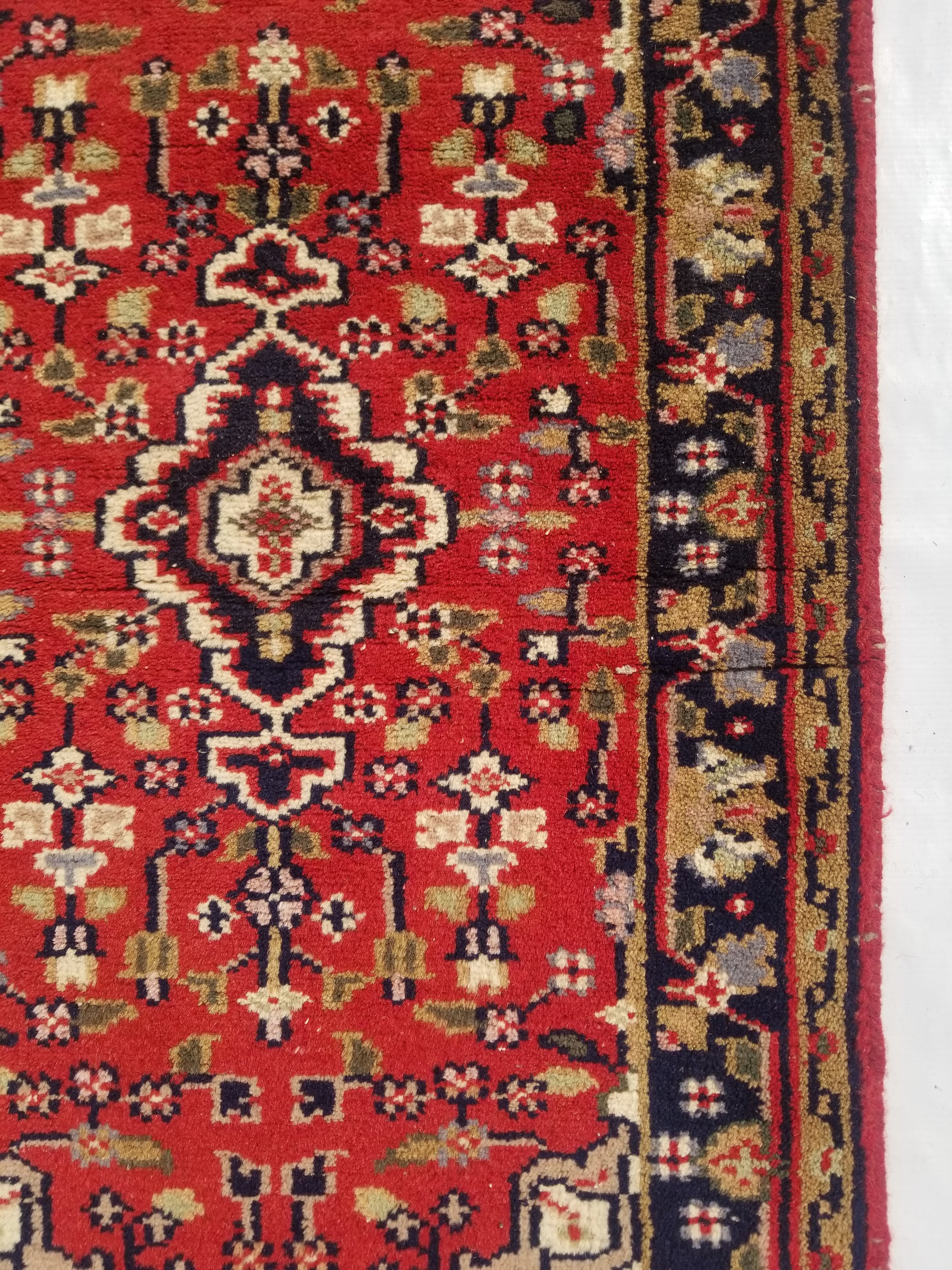 Vintage Traditional Handmade Oriental Wool Multicolor Rug 121x66cm