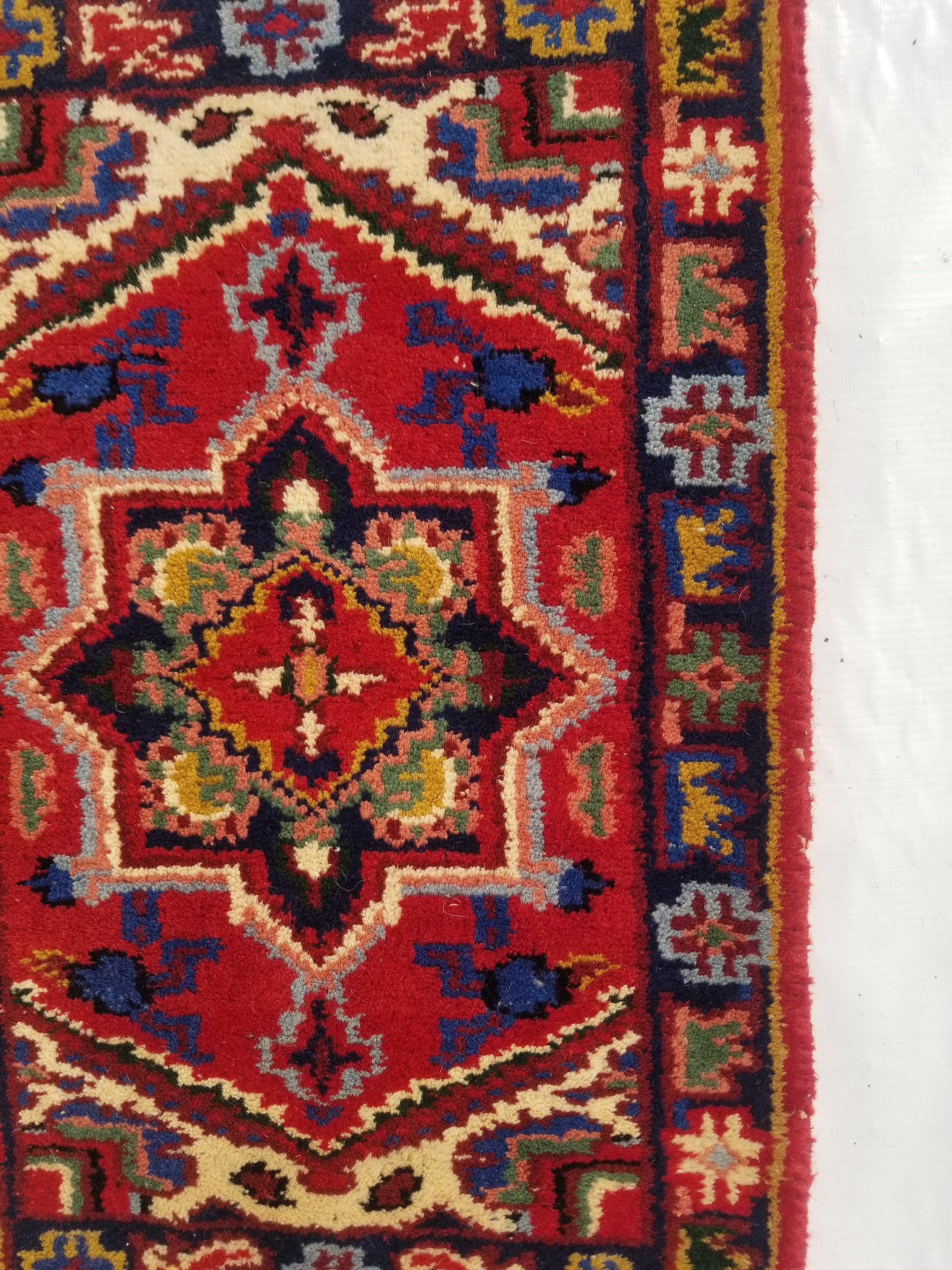 Vintage Traditional Handmade Hamadan Wool Multicolor Rug 60x40cm