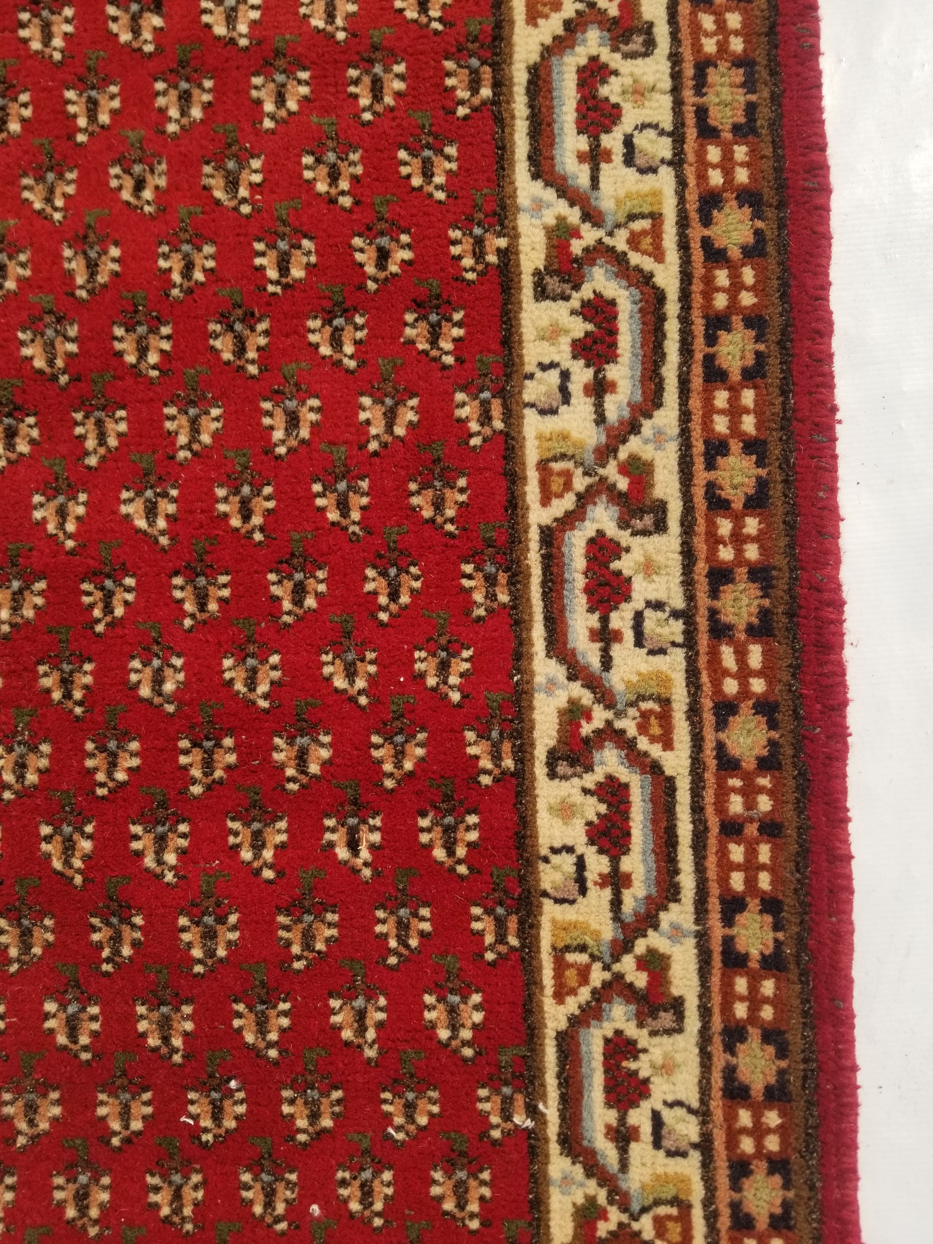 Vintage Traditional Handmade Badam Gul Wool Multicolor Rug 138x73cm