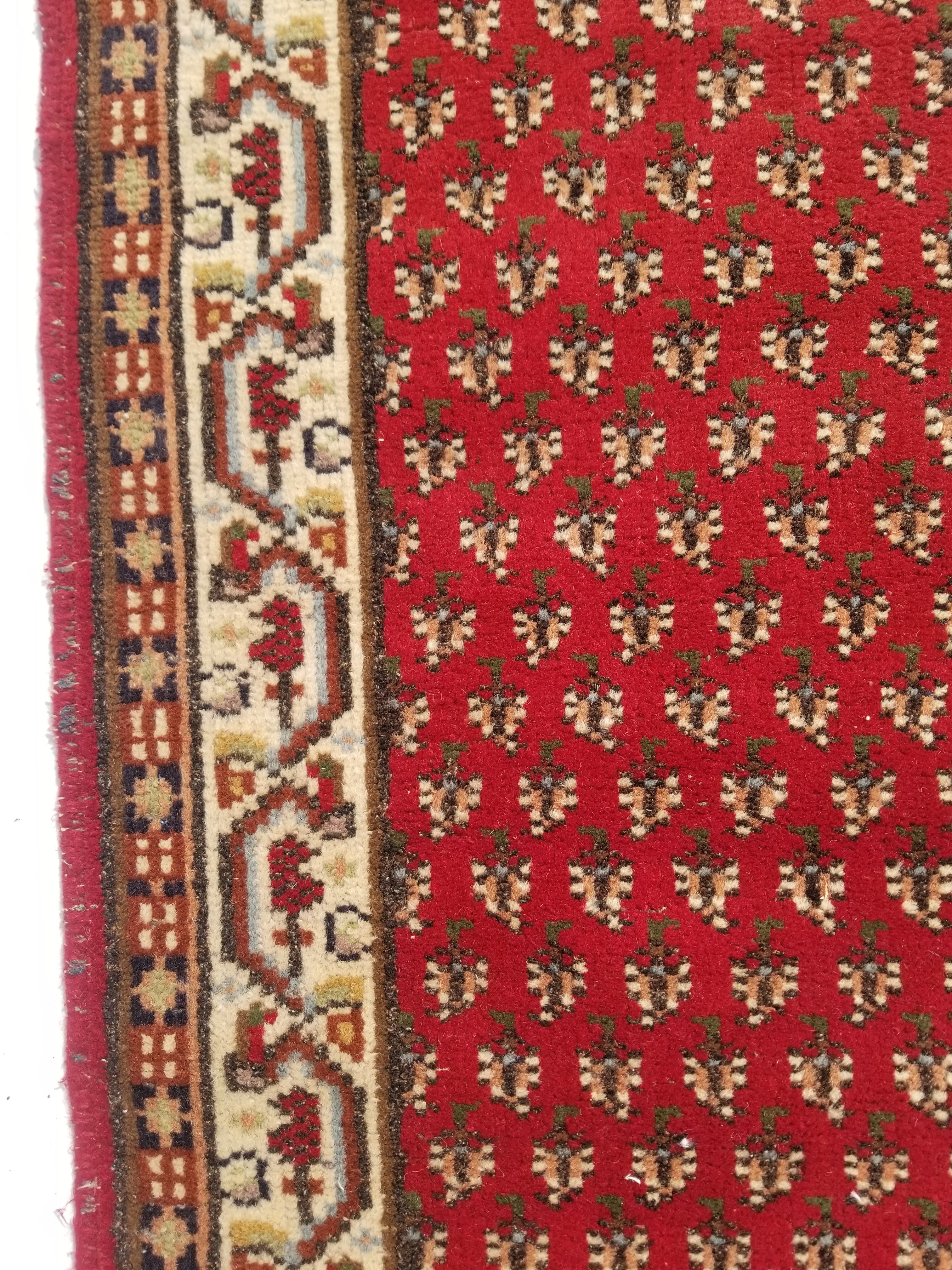 Vintage Traditional Handmade Badam Gul Wool Multicolor Rug 138x73cm