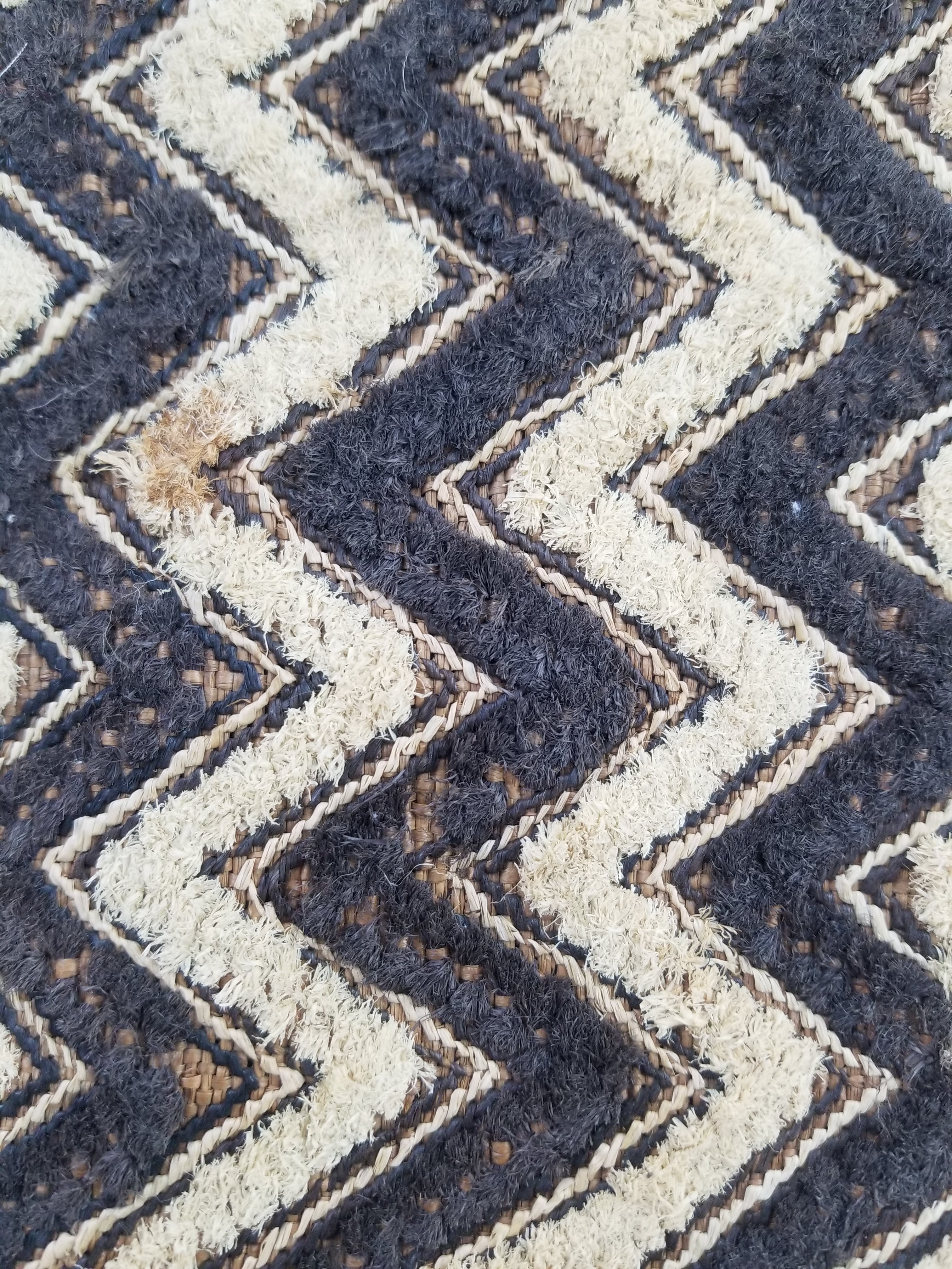 Vintage African Hanwoven Kuba Cloth Raffia Textile Panel 56x45cm