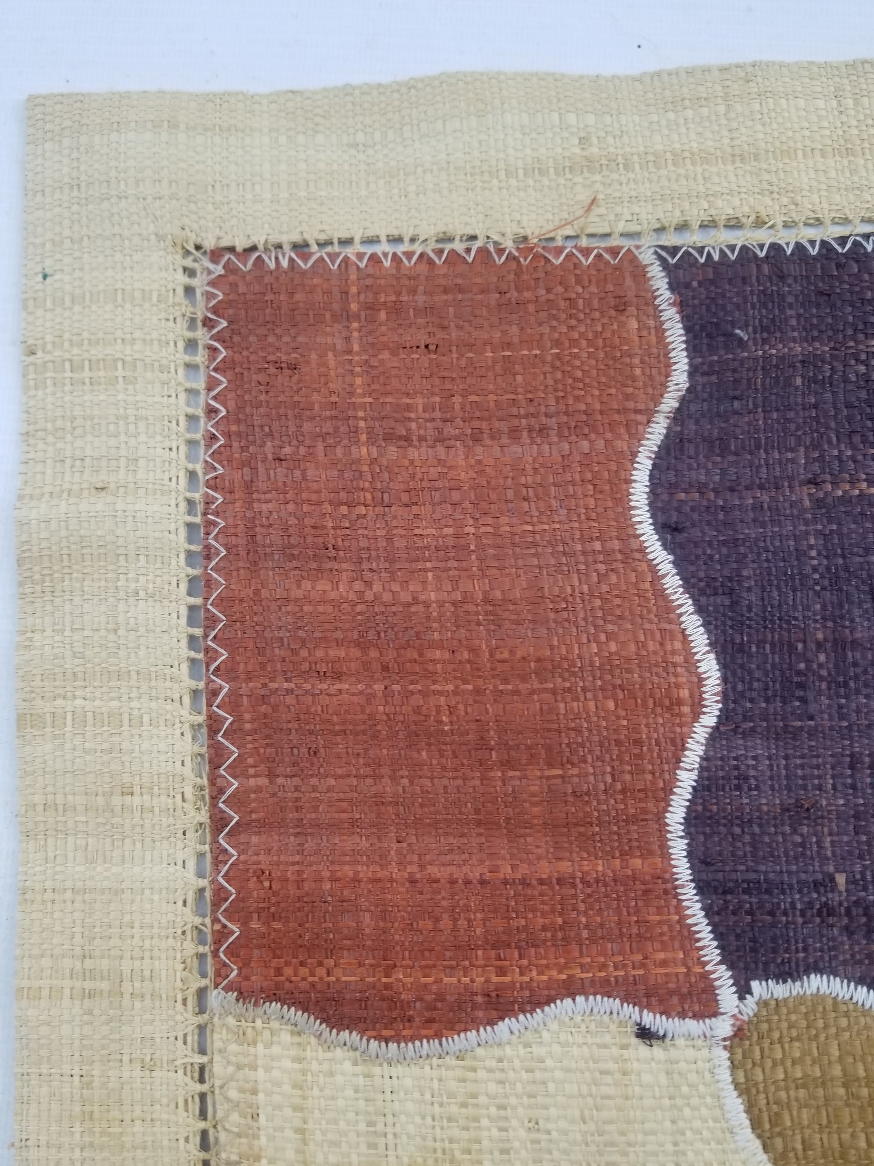 Vintage Rustic Patchwork Natural Fiber Placemat / Wall Decor 45x32cm