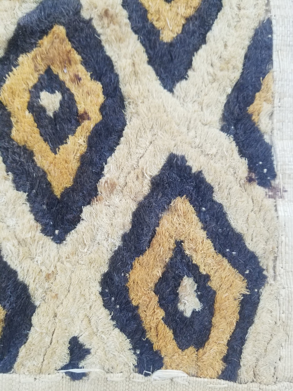 Vintage African Hanwoven Kuba Cloth Raffia Textile Panel 68x60cm