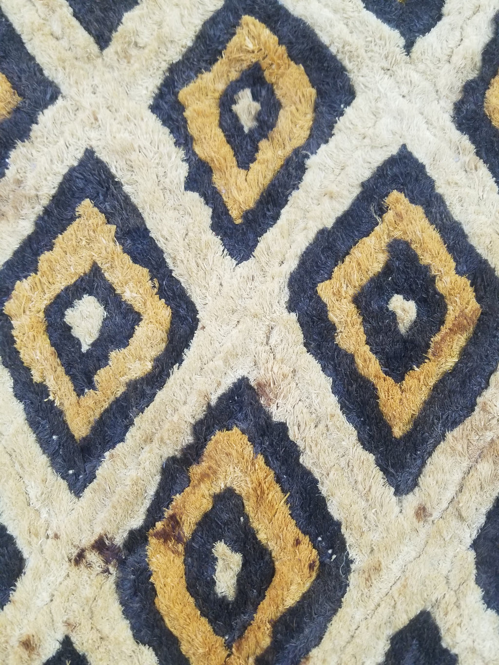 Vintage African Hanwoven Kuba Cloth Raffia Textile Panel 68x60cm