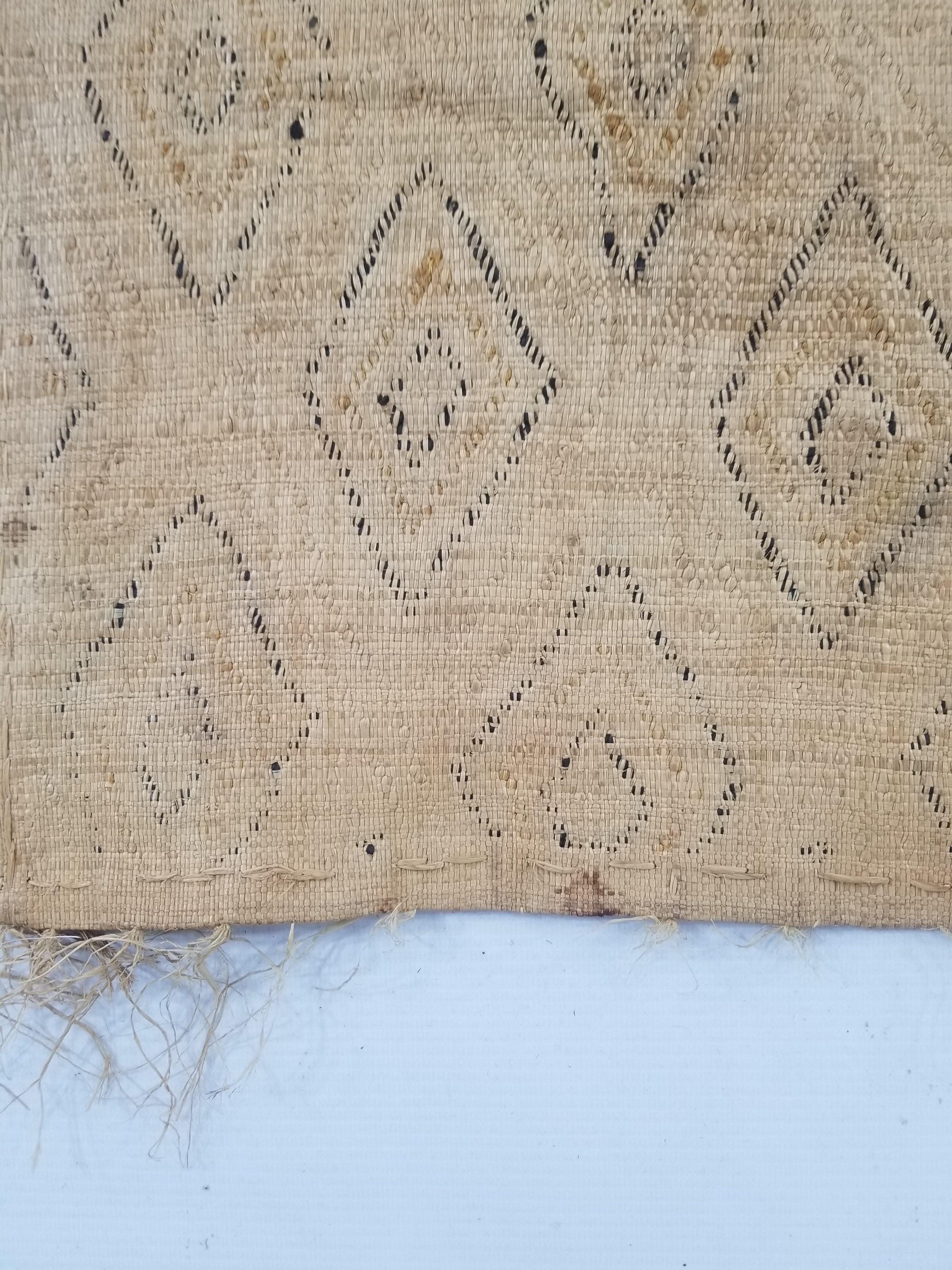 Vintage African Hanwoven Kuba Cloth Raffia Textile Panel 68x60cm