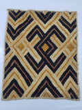 Vintage African Handwoven Kuba Cloth Raffia Textile Panel 69x57cm