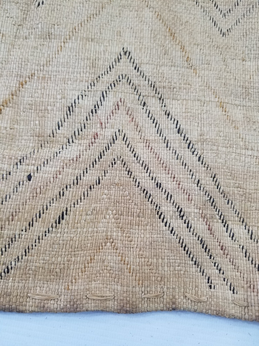 Vintage African Handwoven Kuba Cloth Raffia Textile Panel 69x57cm