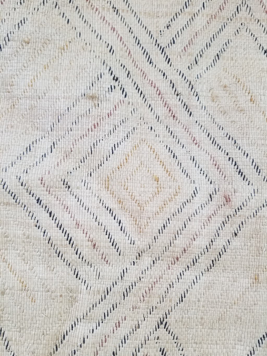 Vintage African Handwoven Kuba Cloth Raffia Textile Panel 69x57cm