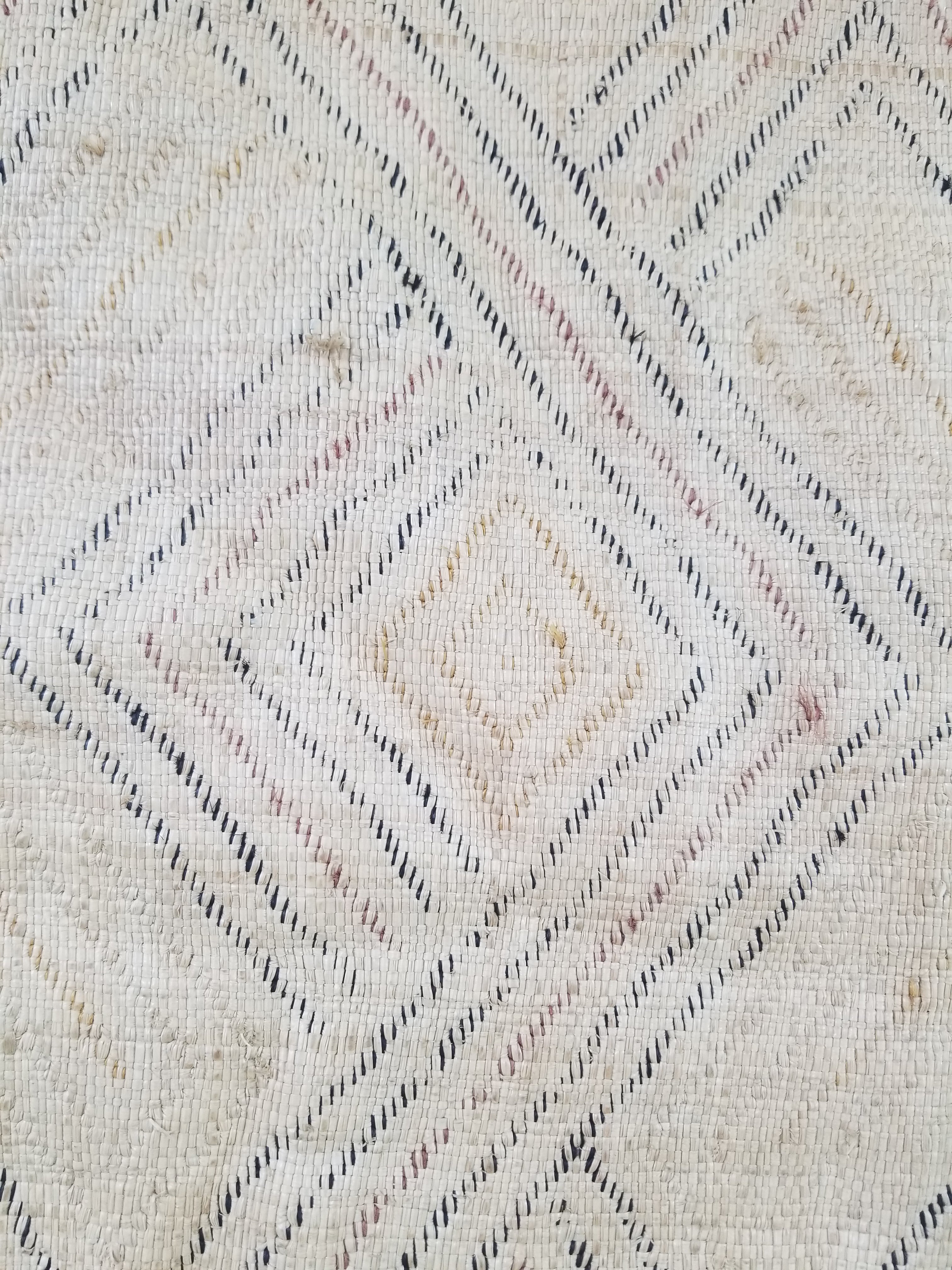 Vintage African Handwoven Kuba Cloth Raffia Textile Panel 69x57cm