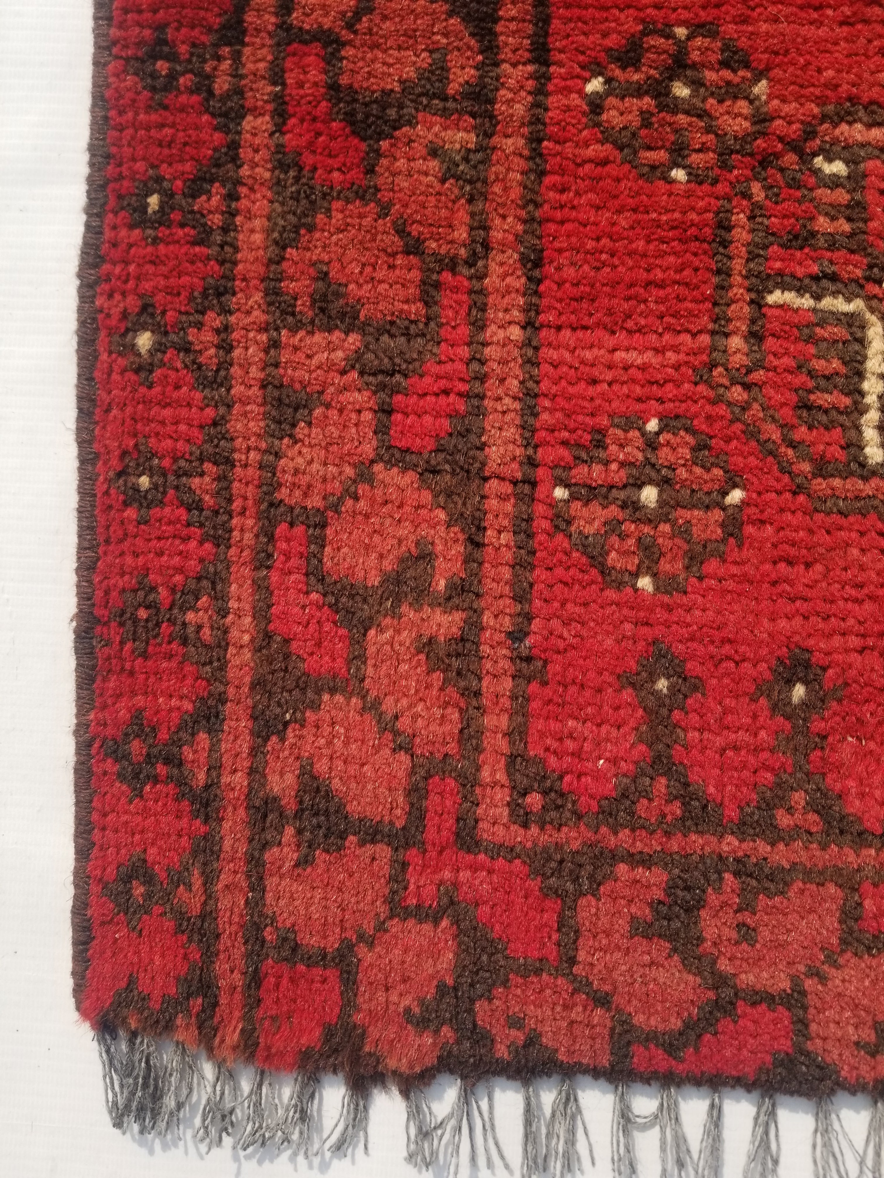 Vintage Traditional Handmade Afghan Turkoman Wool Multicolor Rug 85x49cm