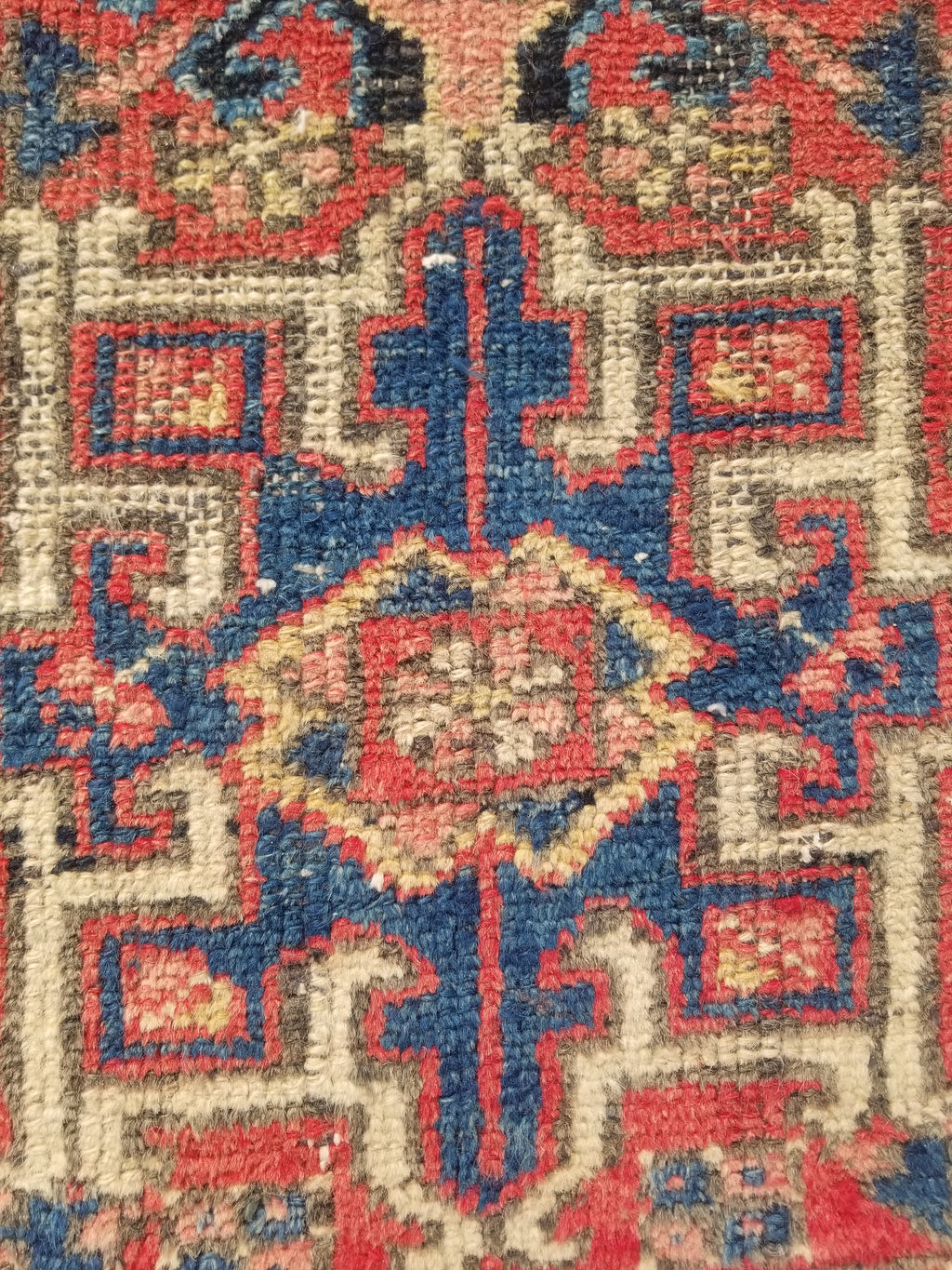 Antique Traditional Handmade Kazakh Wool Multicolor Rug 95x57cm