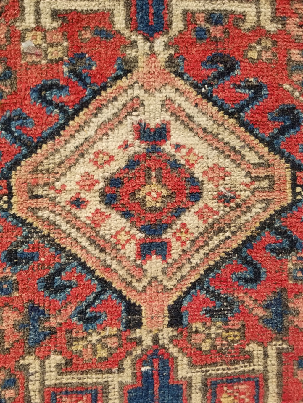 Antique Traditional Handmade Kazakh Wool Multicolor Rug 95x57cm