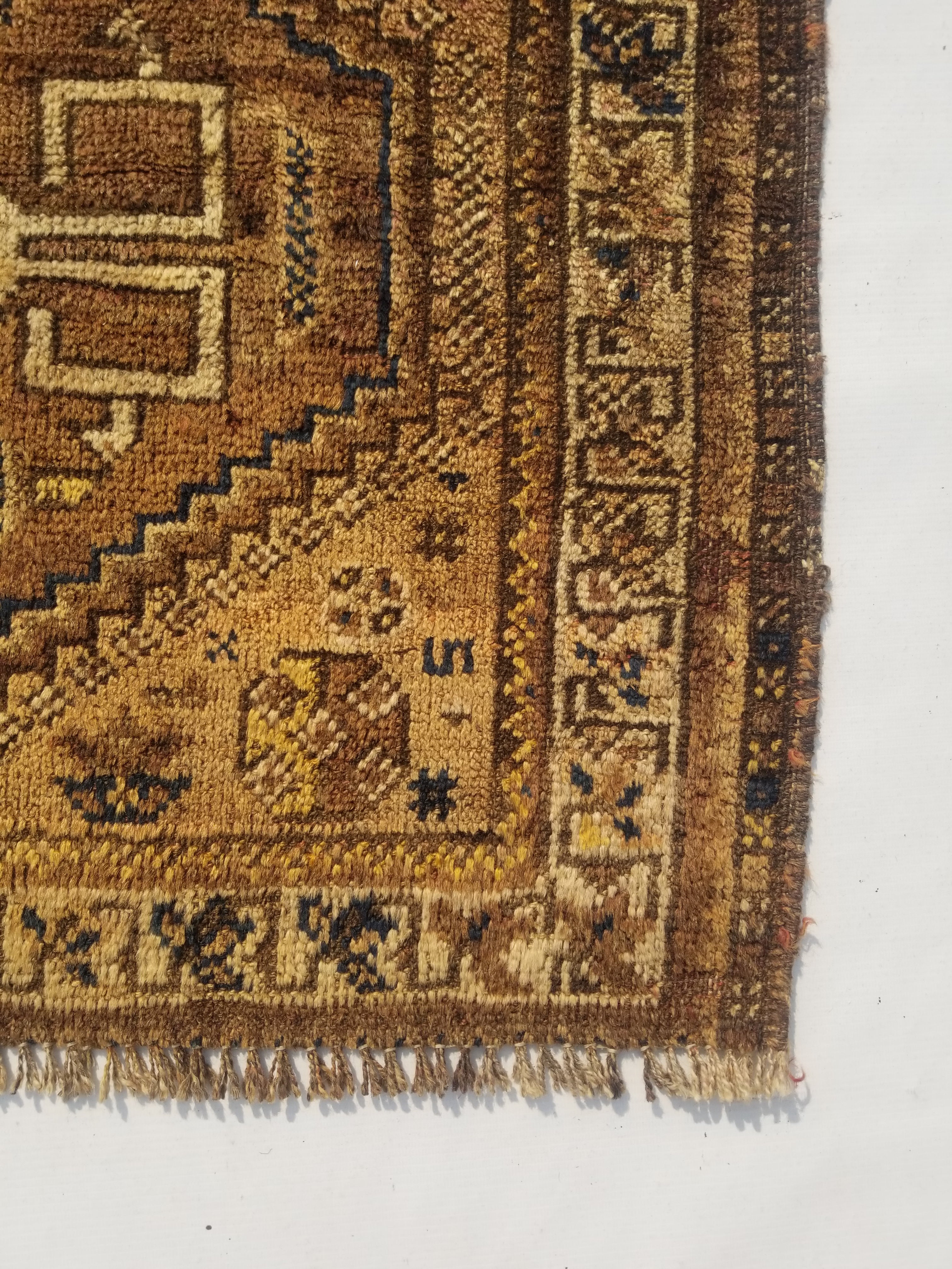 Antique Traditional Handmade Oriental Wool Multicolor Rug 77x62cm