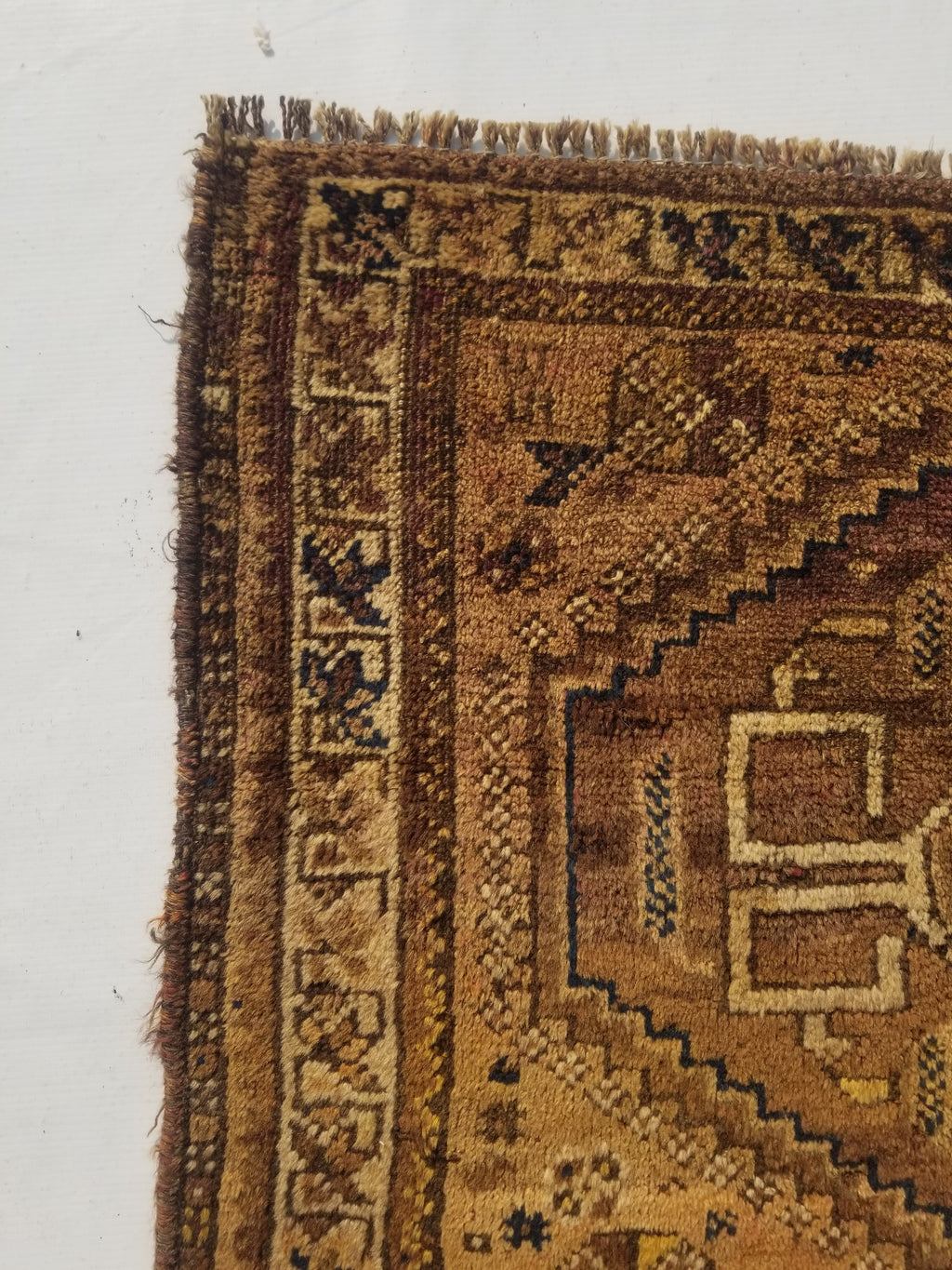 Antique Traditional Handmade Oriental Wool Multicolor Rug 77x62cm